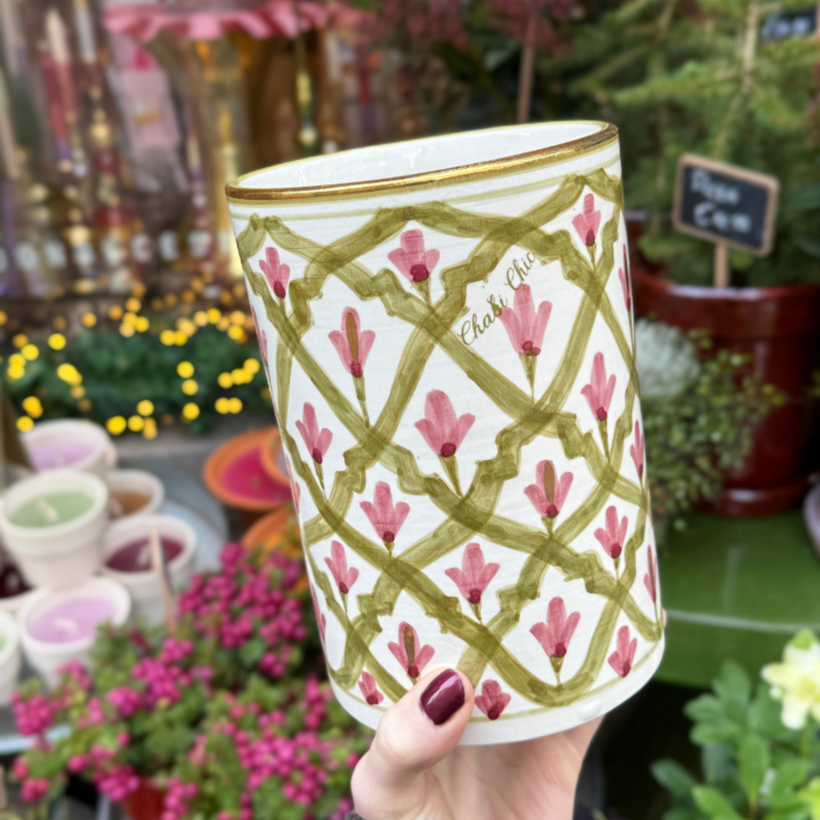 Chabi Chic - Wijnkoeler - kaki bordeaux