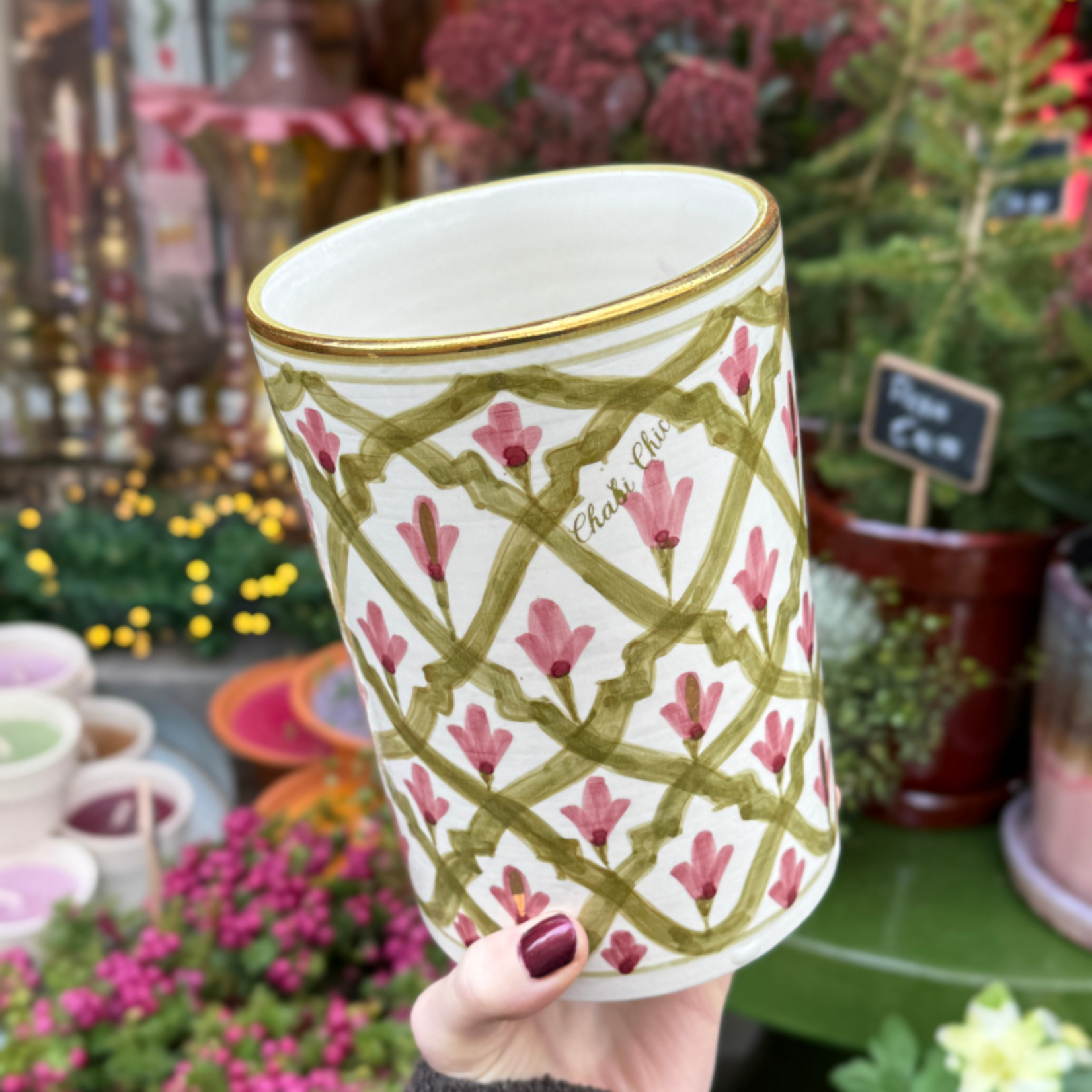 Chabi Chic - Wijnkoeler - kaki bordeaux