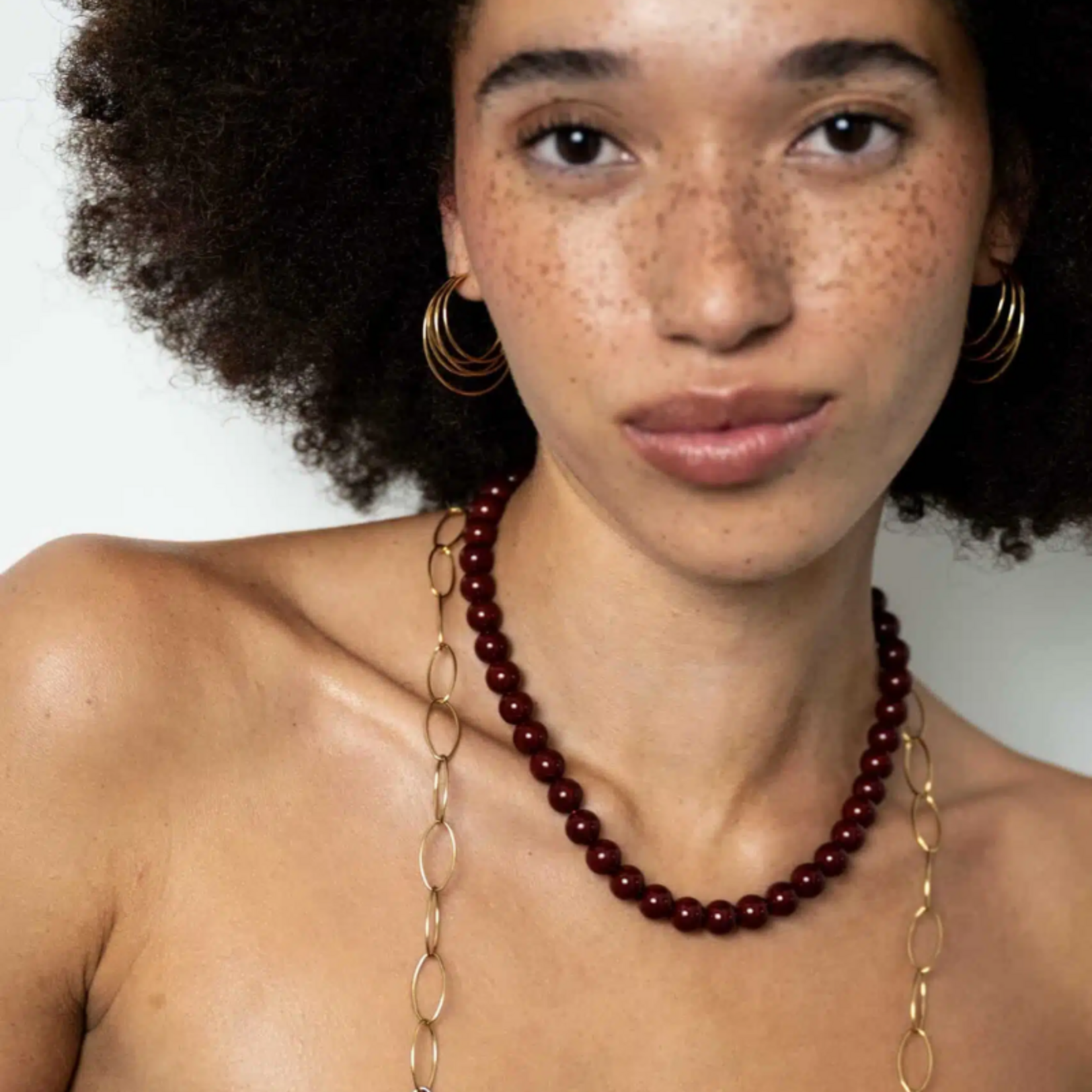 Gemstone ketting / bordeaux