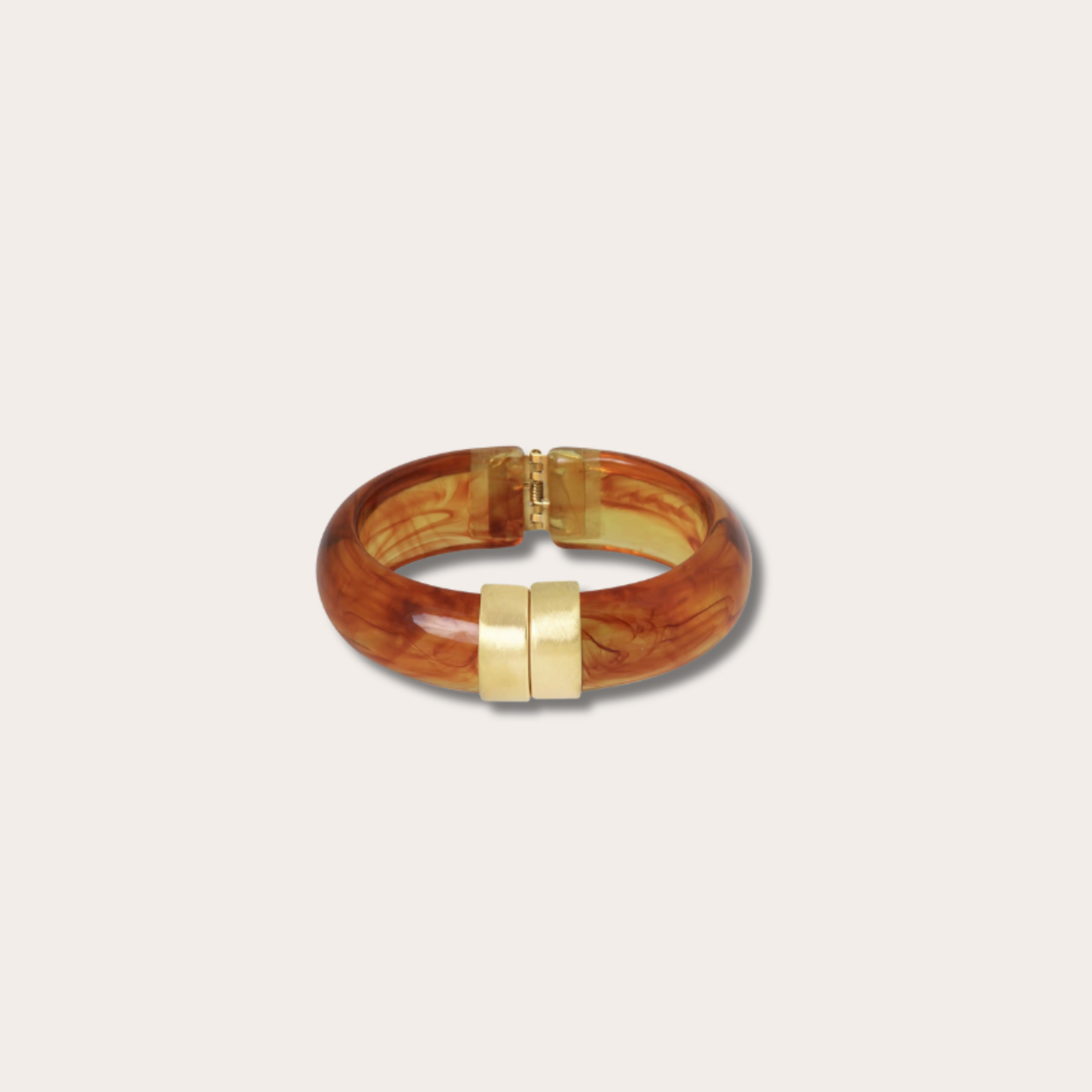 Bumper bangle in cognac-bruin mêlée