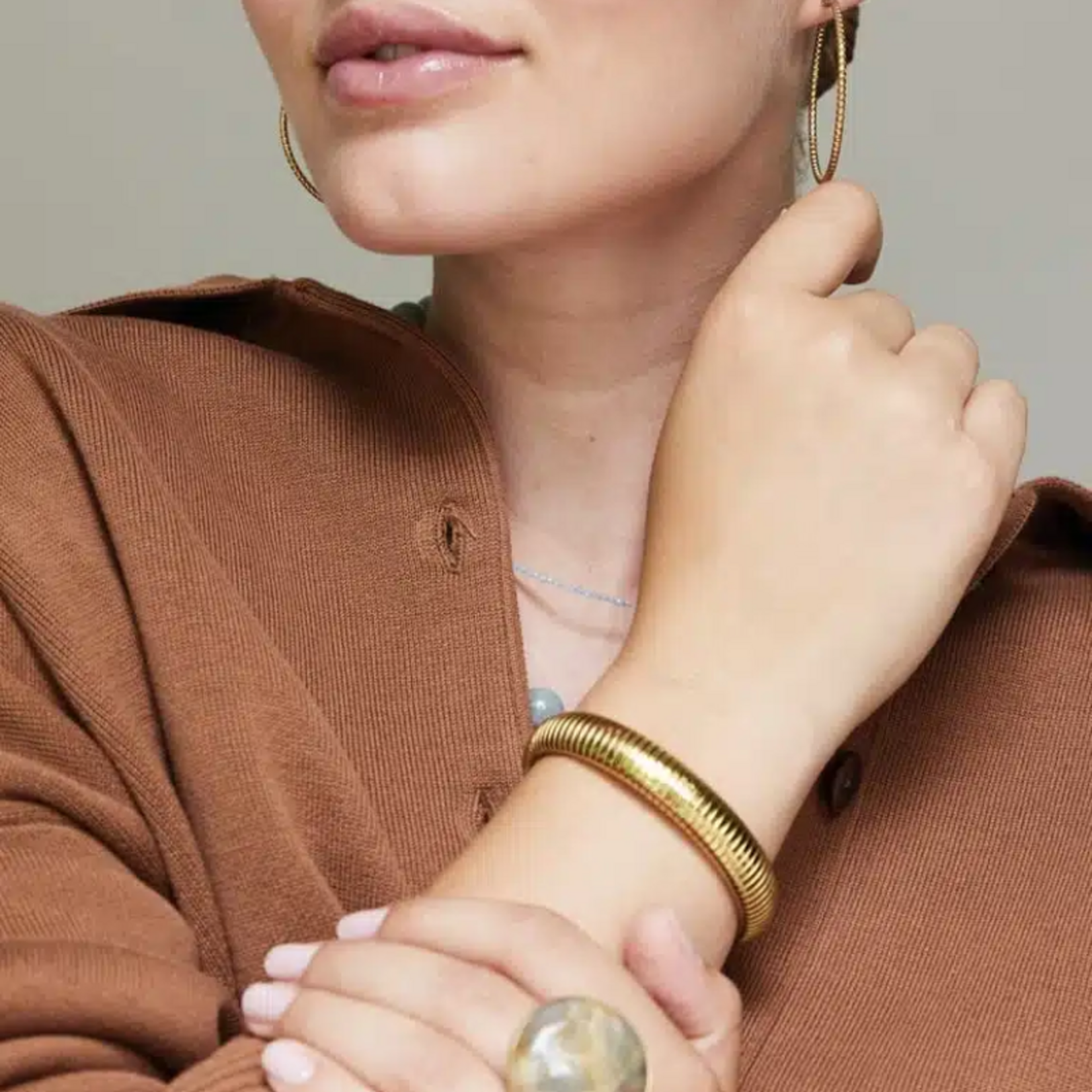 Vergulde ronde bangle small