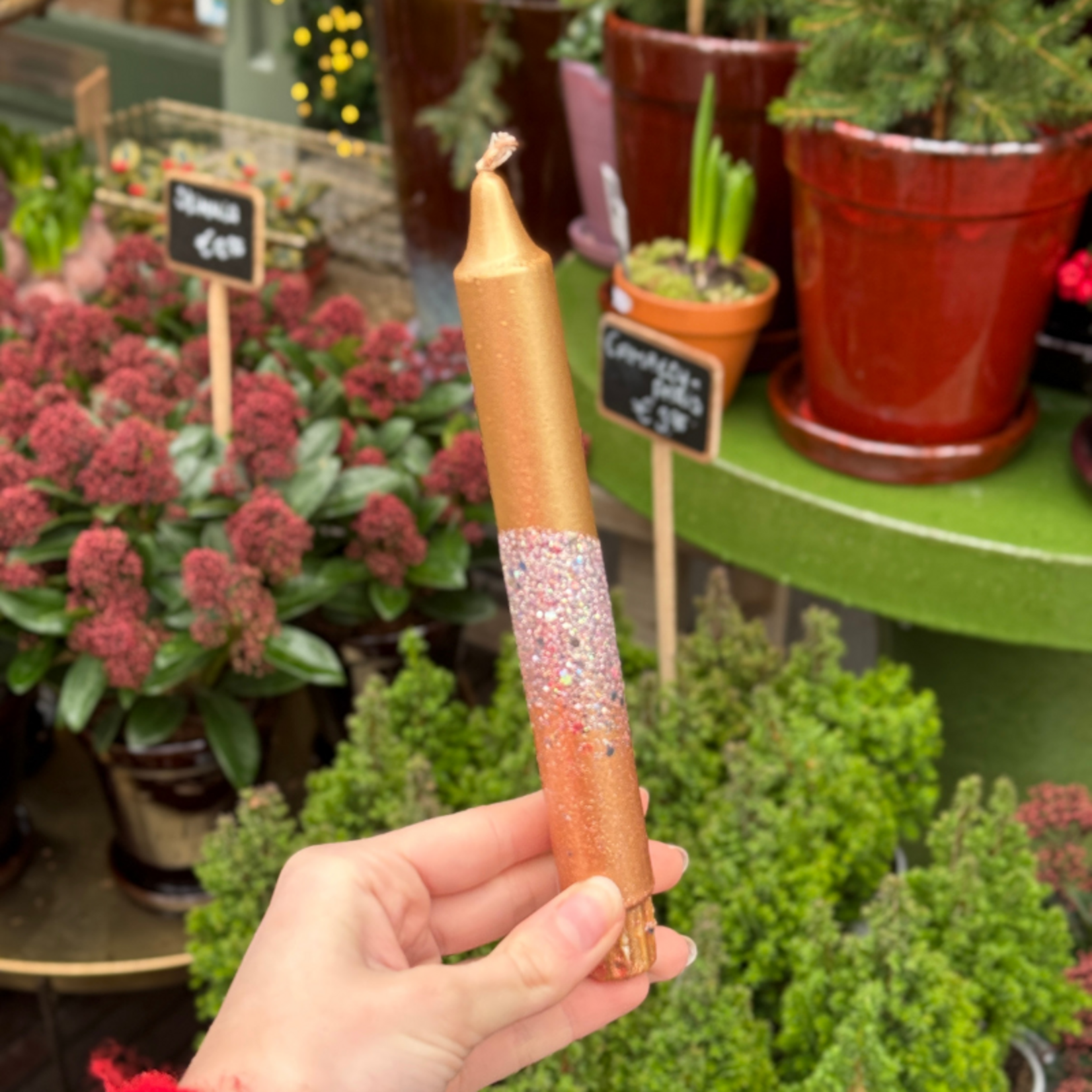 Kaars - Essence - Goud/brons glitter overloop