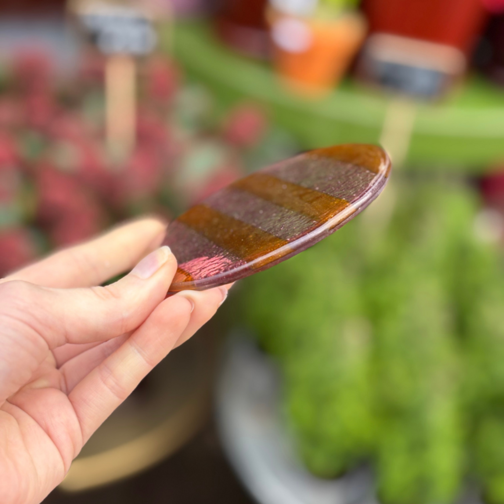 Onderzetter - Glas - Oranje/ roze