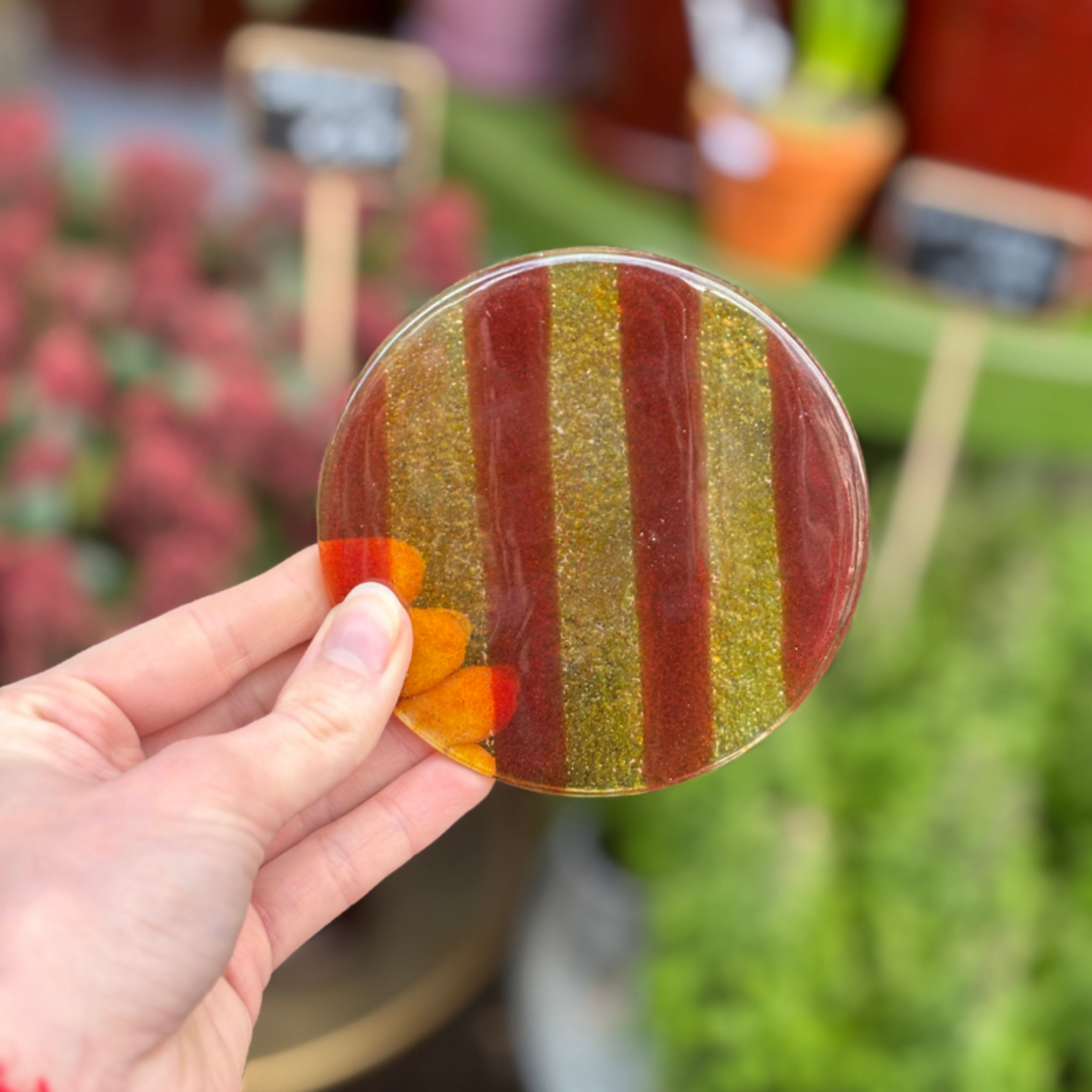 Onderzetter - Glas - Amber/ Bruin