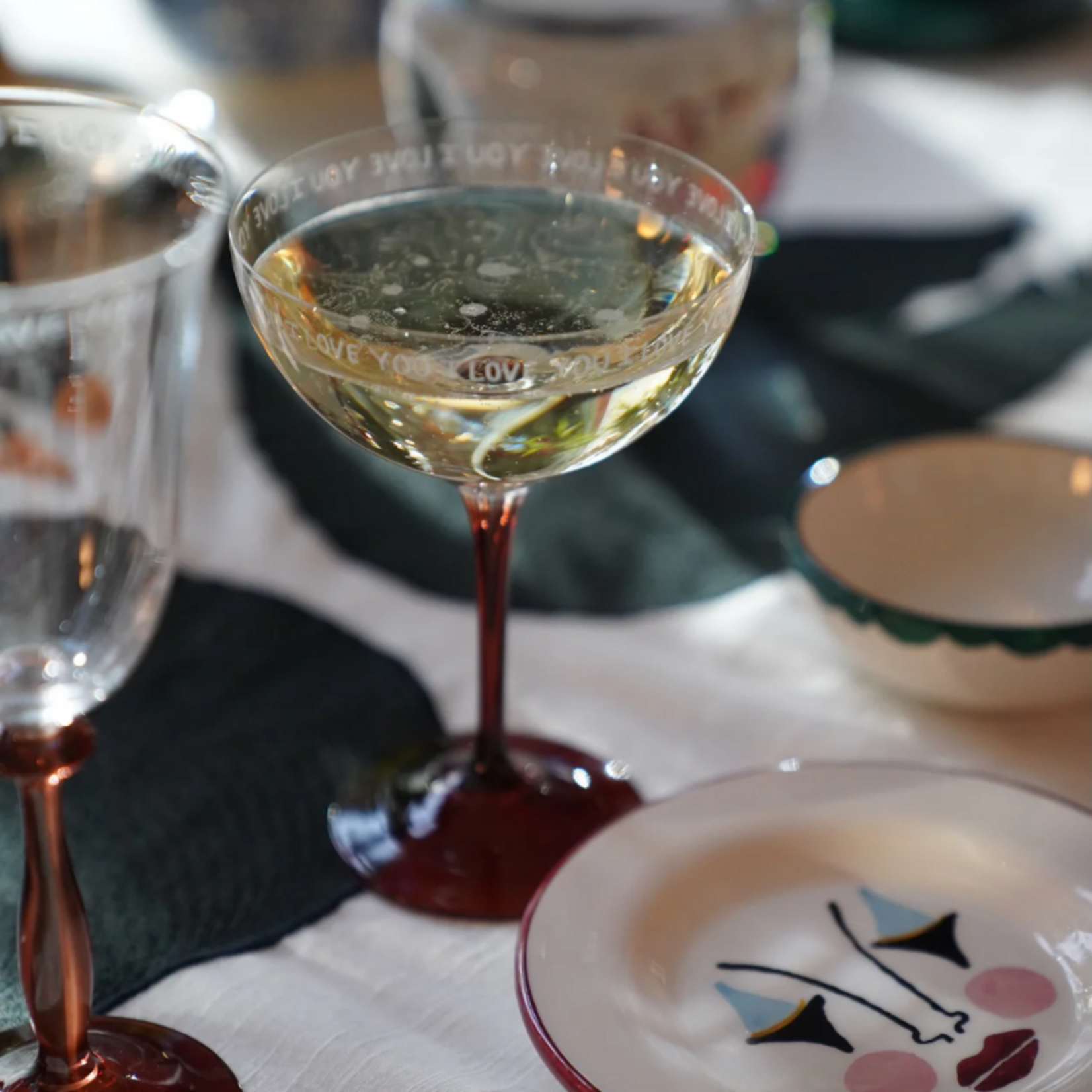 Anna+Nina Anna+Nina - Champagne Glass - I Love You