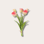 Zijden bloem - Papegaai Tulp bos - creme roze