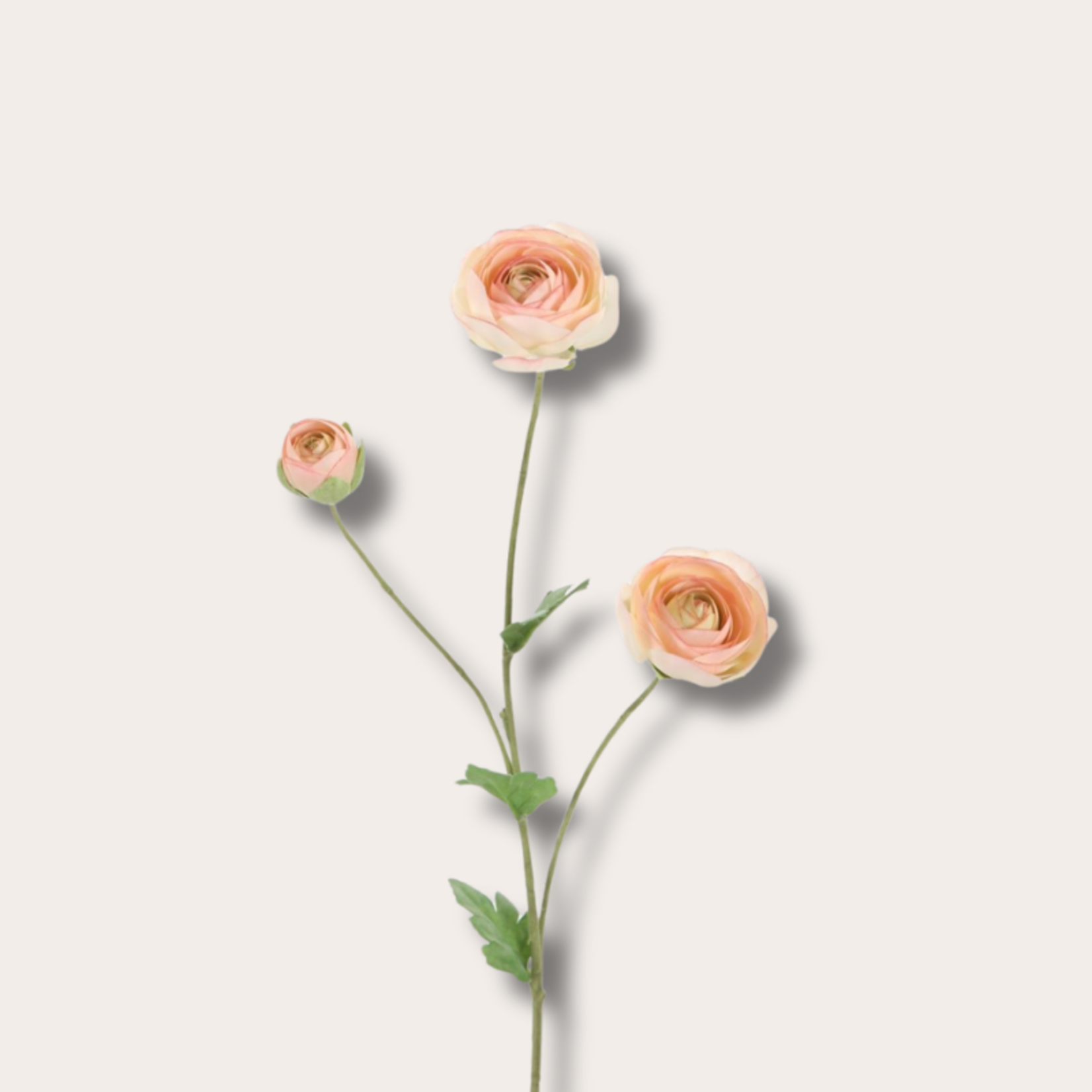 Zijden bloem - Ranonkel - licht oranje