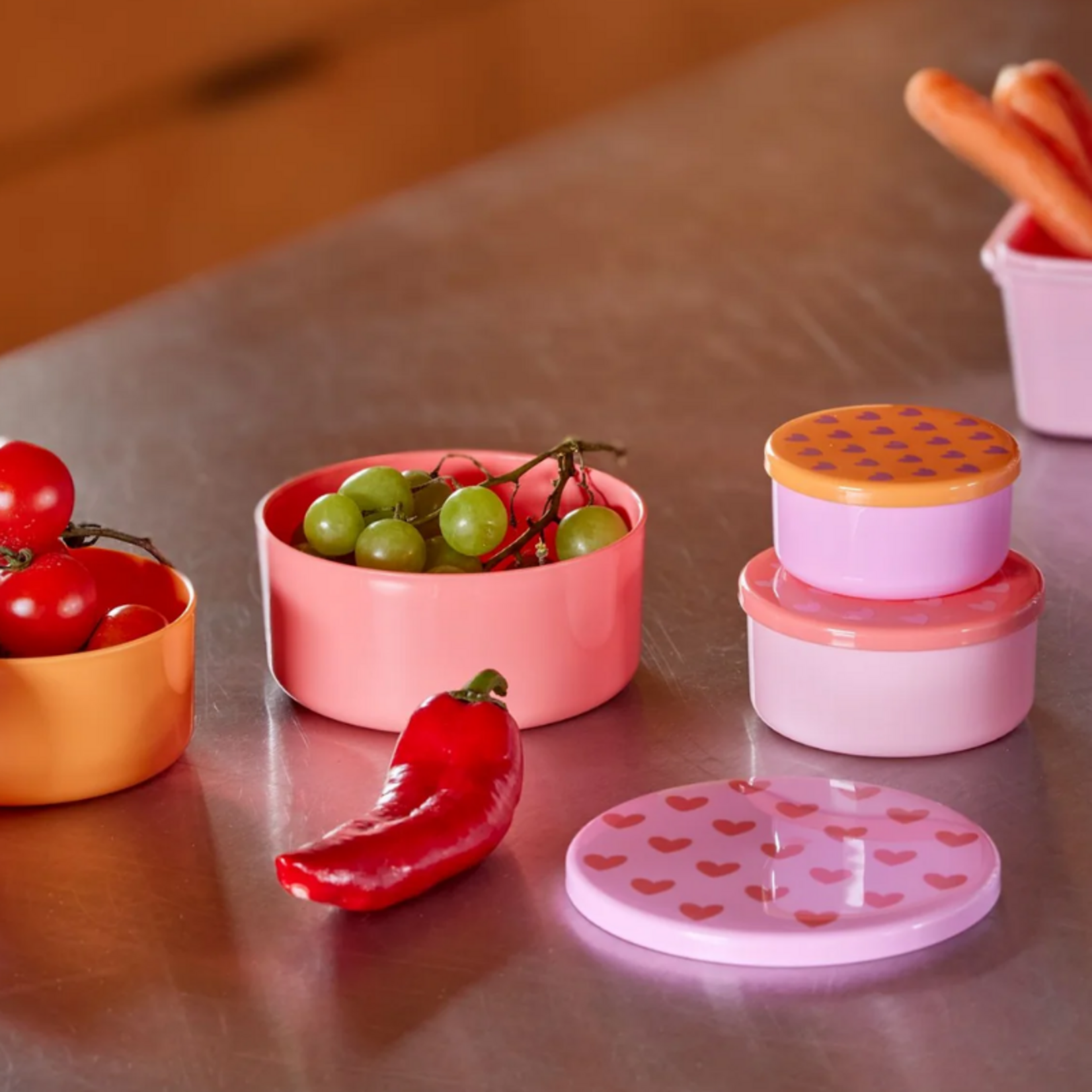 Voorraad bakjes - rond - hartjes (set van 4)