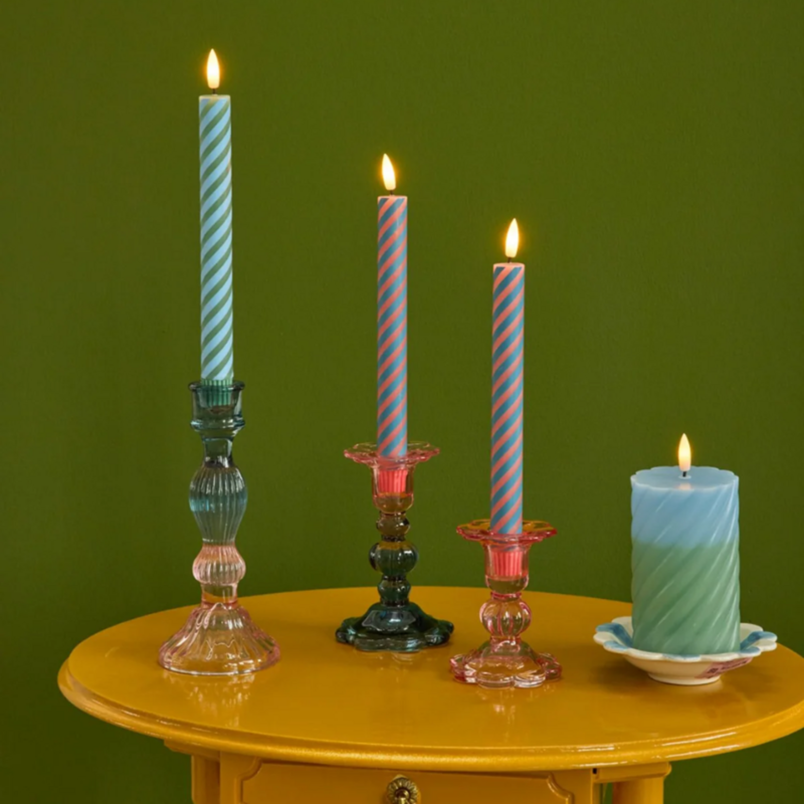 Ledkaars - Streep - koraal/blauw