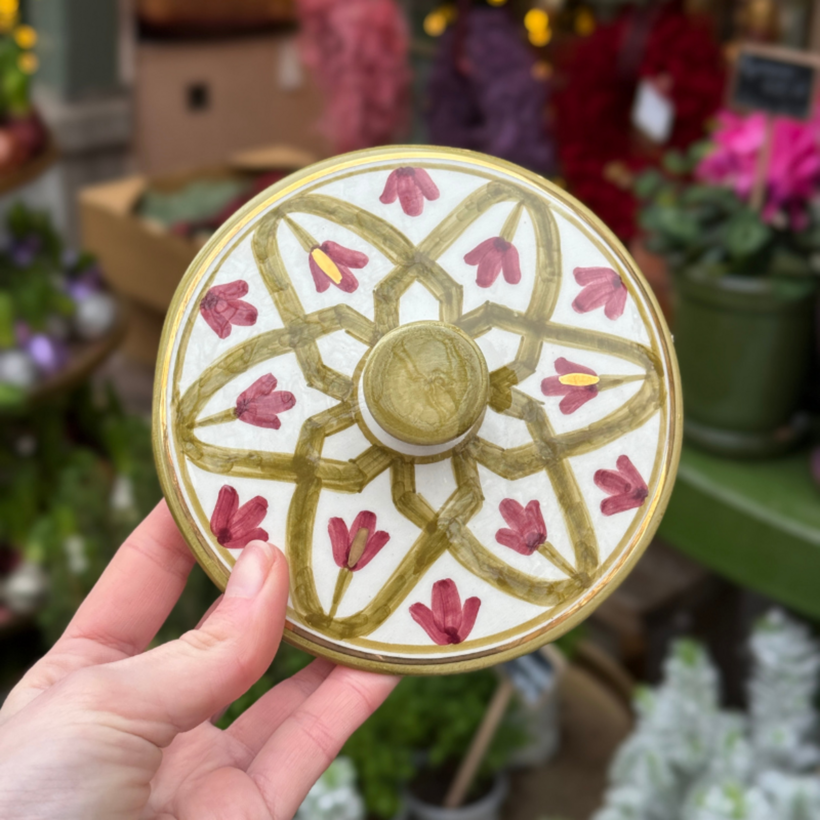 Chabi Chic Chabi Chic - voorraadpot op voet - kaki bordeaux