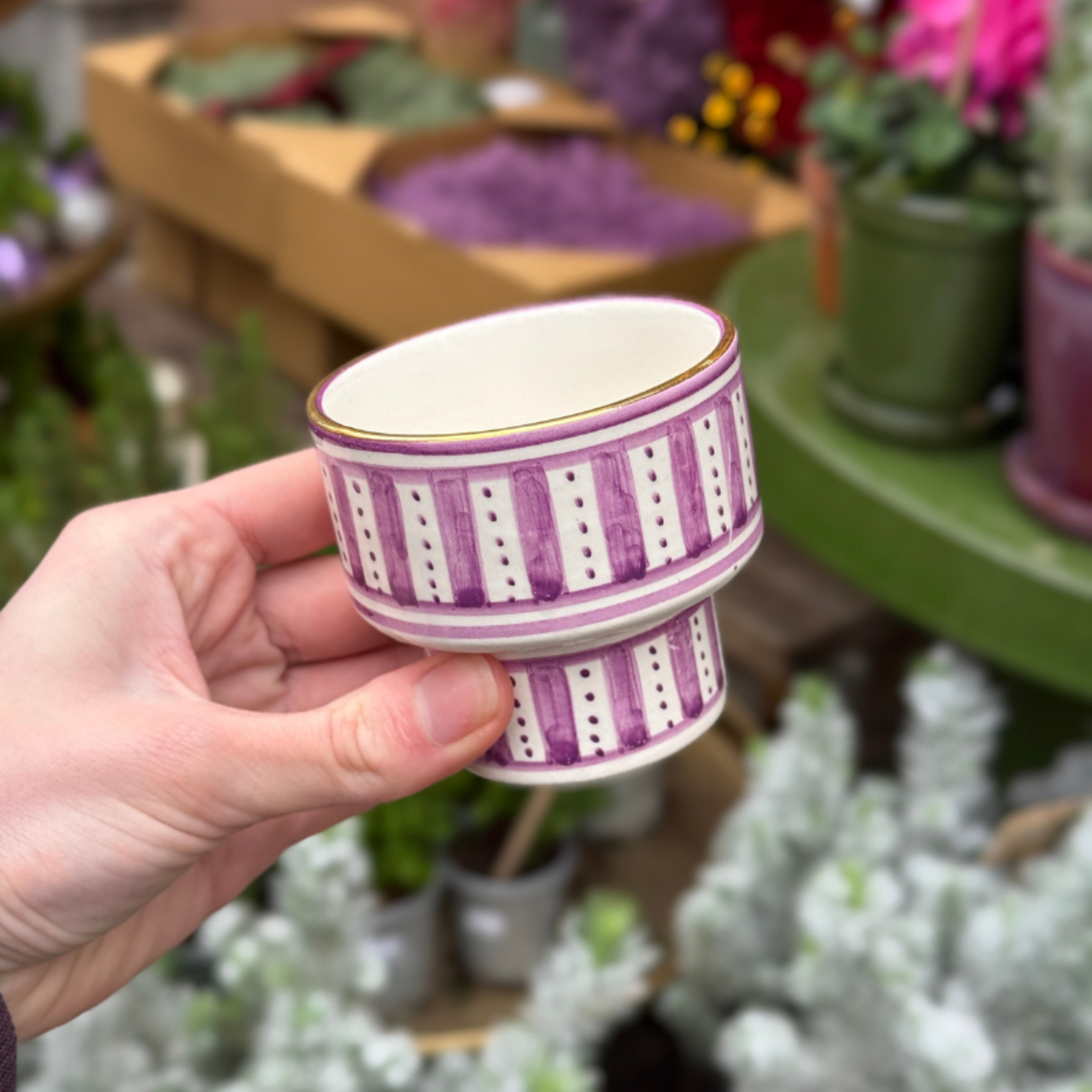 Chabi Chic Chabi Chic - schaaltje op voet - lila strepen