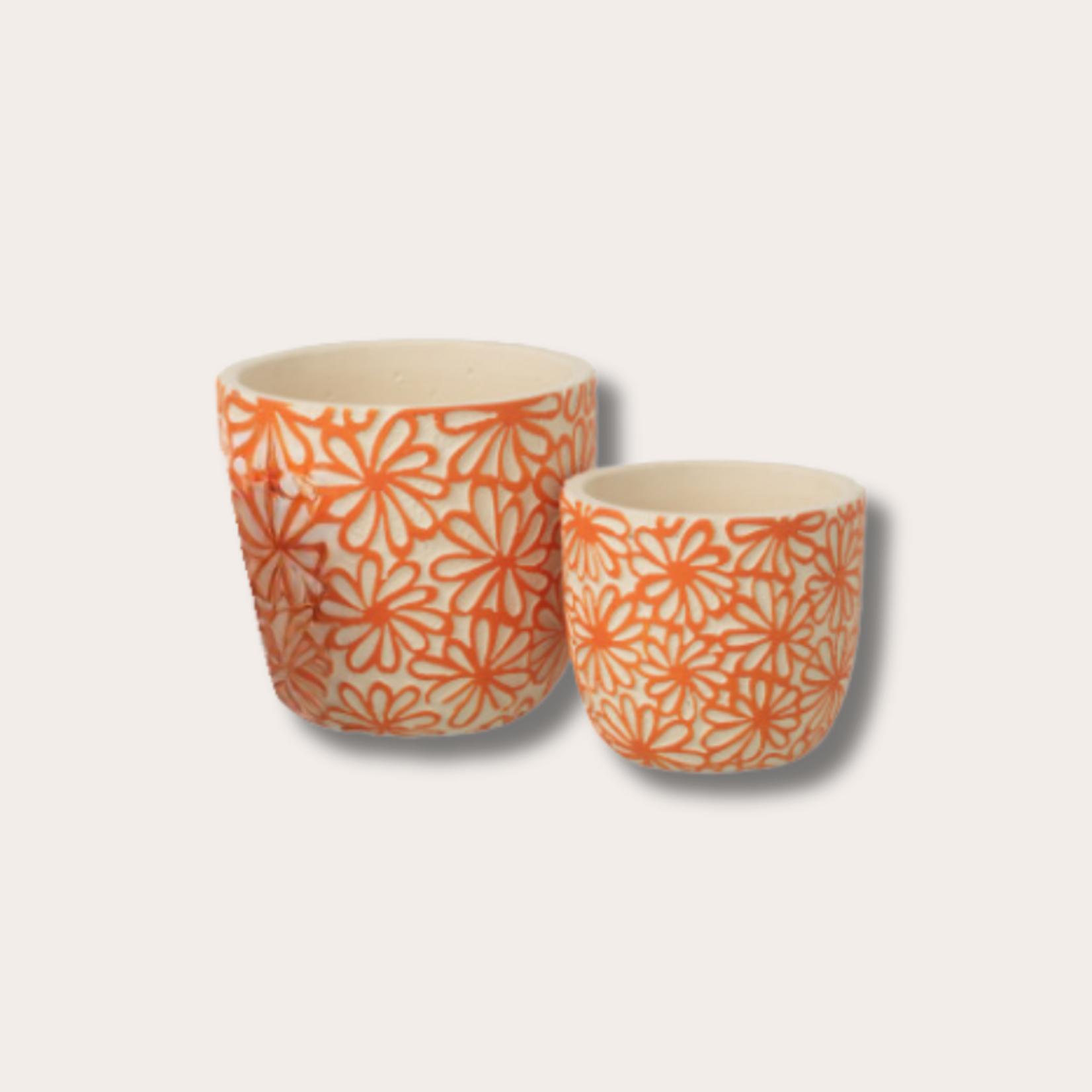 Pot - Ollie - Bloemen - oranje