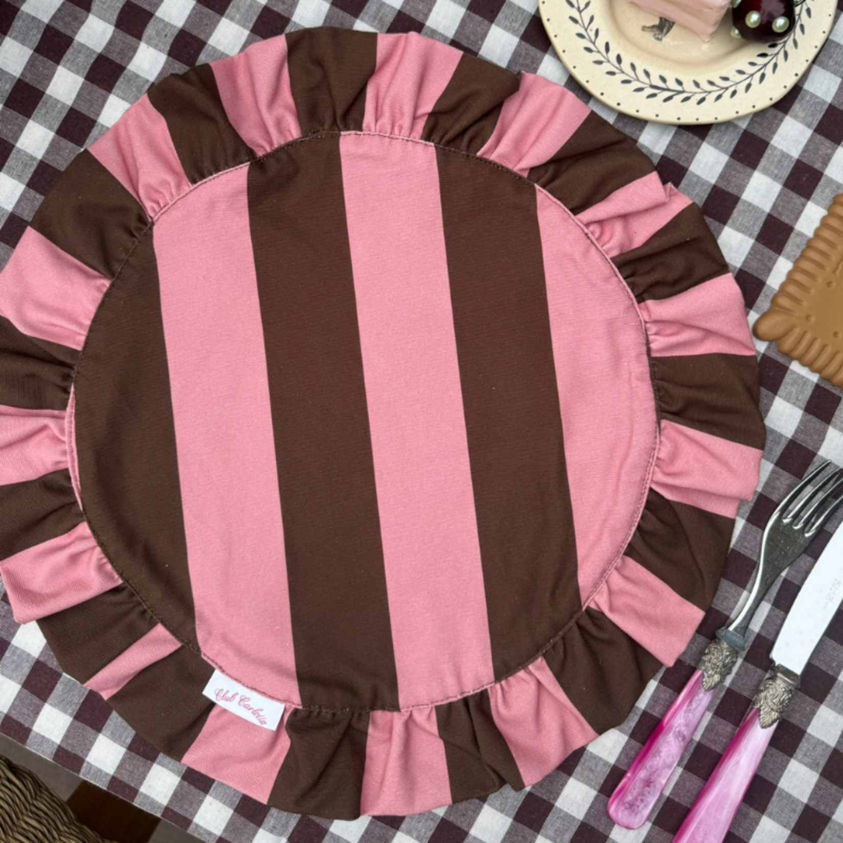 Club Charlotta Placemat - Darcy - bruin/roze (set van 2)