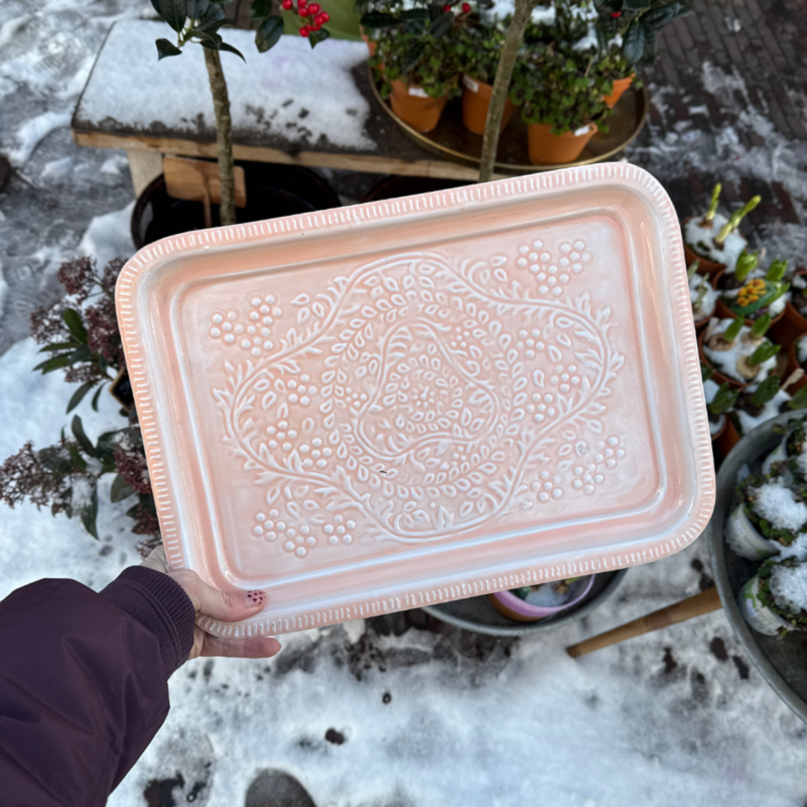 Dienblad - Berbere - licht roze - M