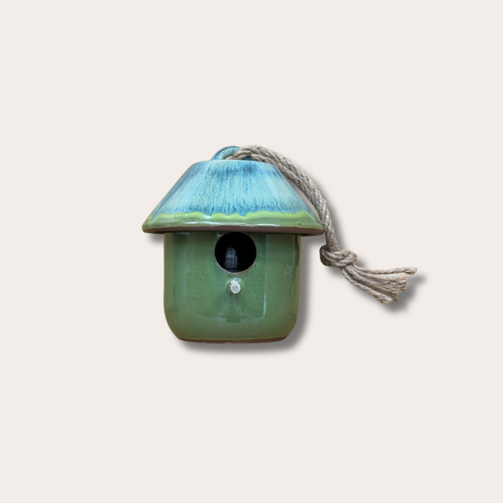 Vogelhuis - Teun - Keramiek - groen/blauw