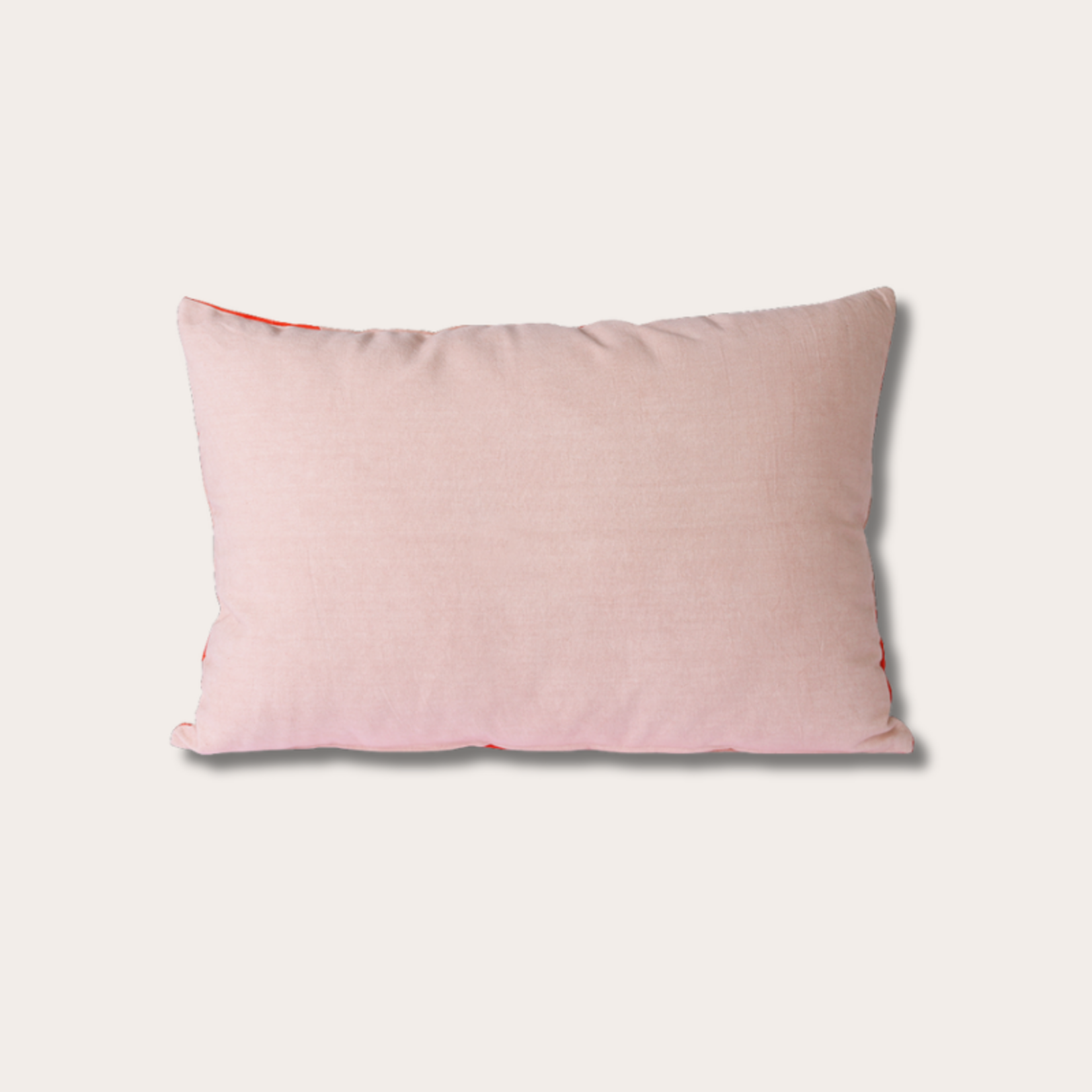 HKliving HKliving kussen - Striped velvet cushion red/ pink