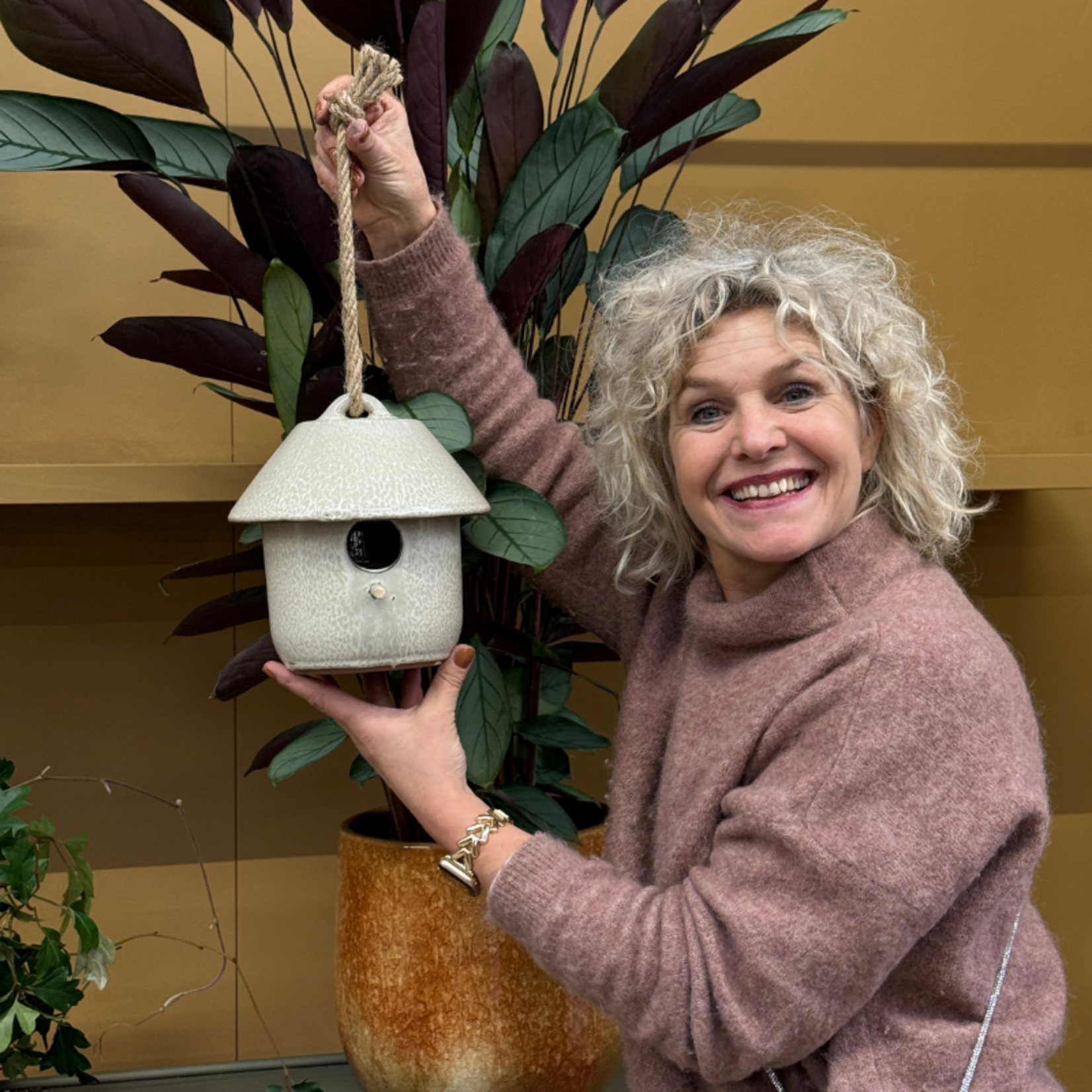 Vogelhuis - Teun - Keramiek - beige