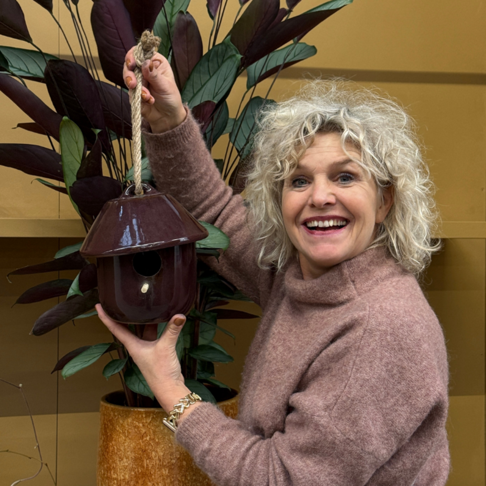 Vogelhuis - Teun - Keramiek - bordeaux