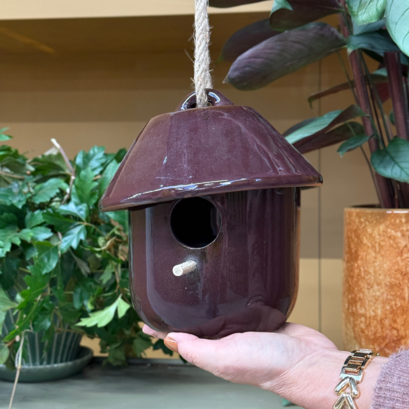 Vogelhuis - Teun - Keramiek - bordeaux