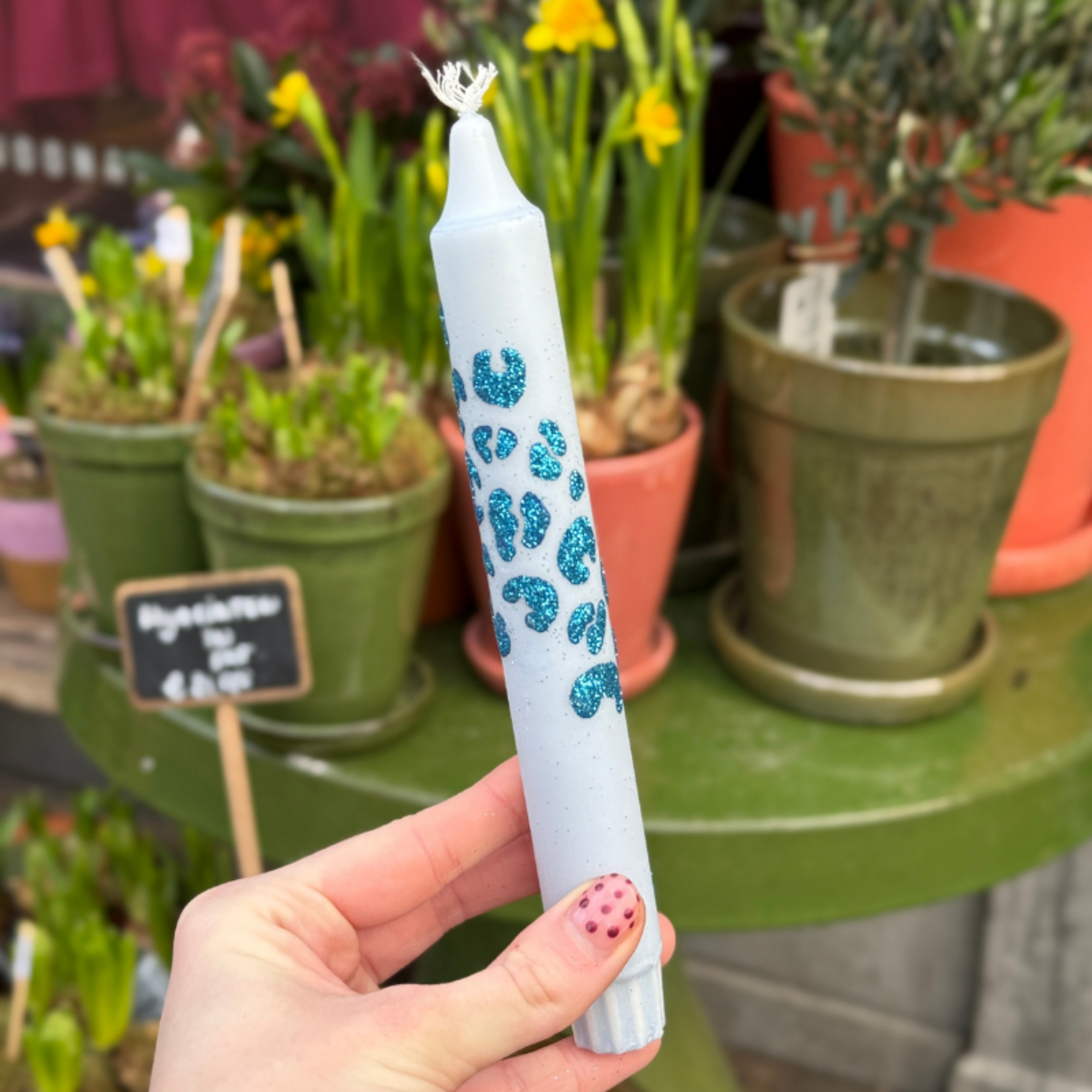 Kaars - Essence - panter - blauw