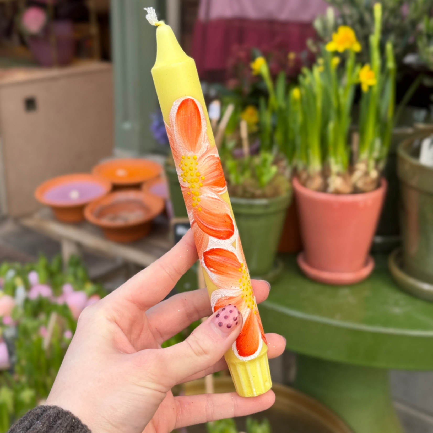 Kaars - Essence - geel - bloemen