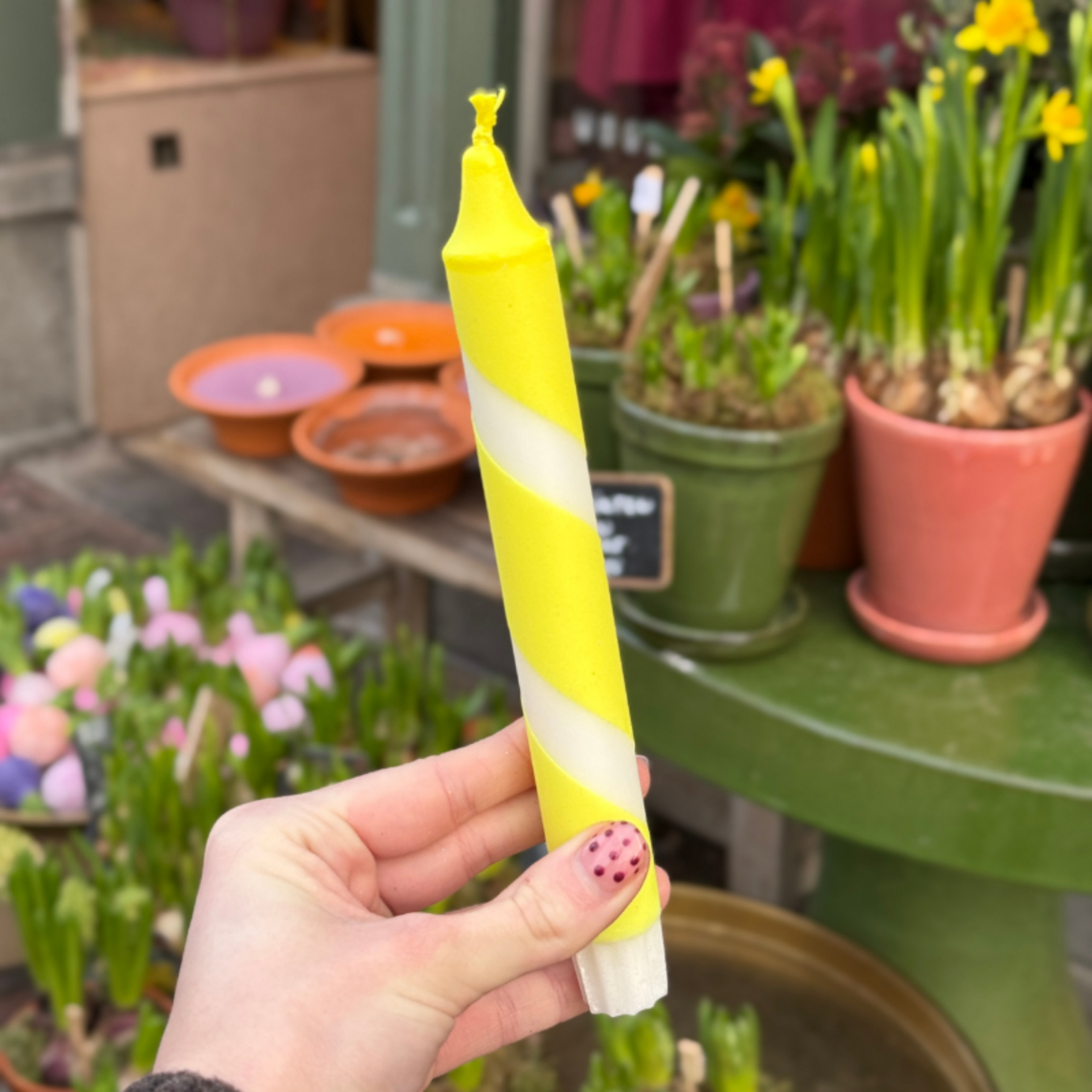 Kaars - Essence - wit/geel - spiraal