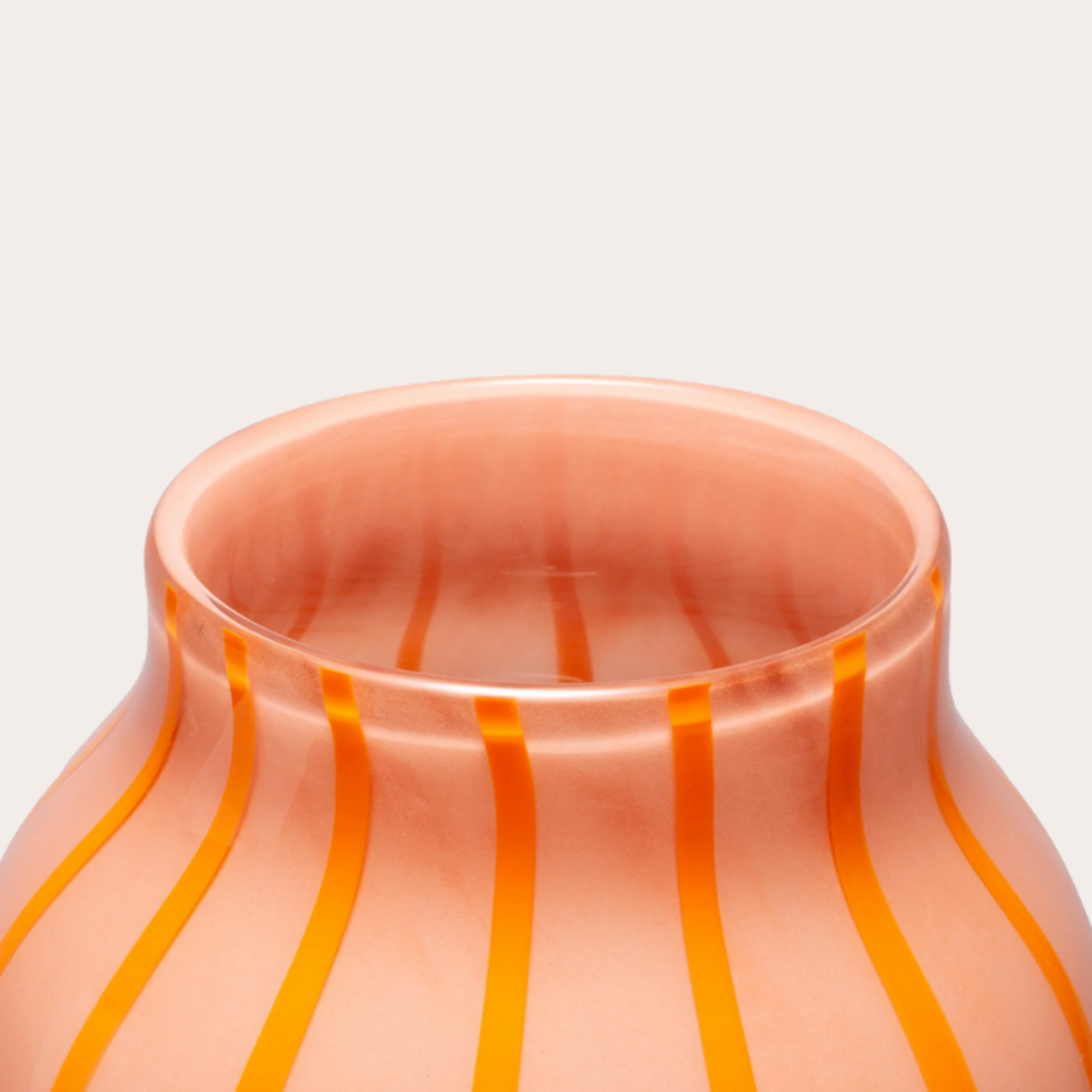 Vondels Vaas - Glas - Strepen - Oranje - M