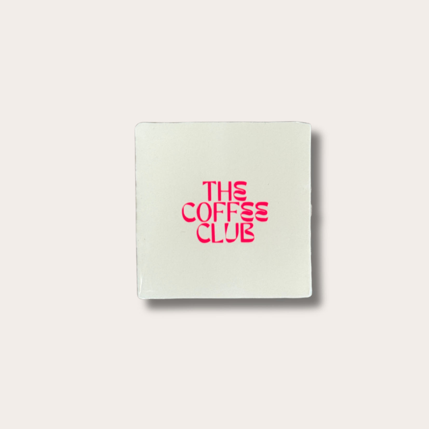 Tegeltje - The coffee club - beige/roze