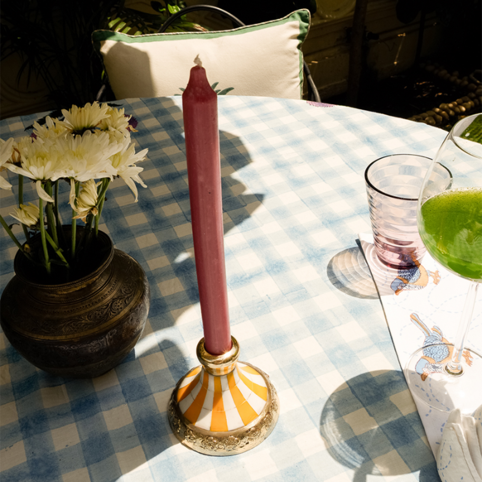 Doing Goods Doing Goods - Sanya Striped - Kandelaar - Geel