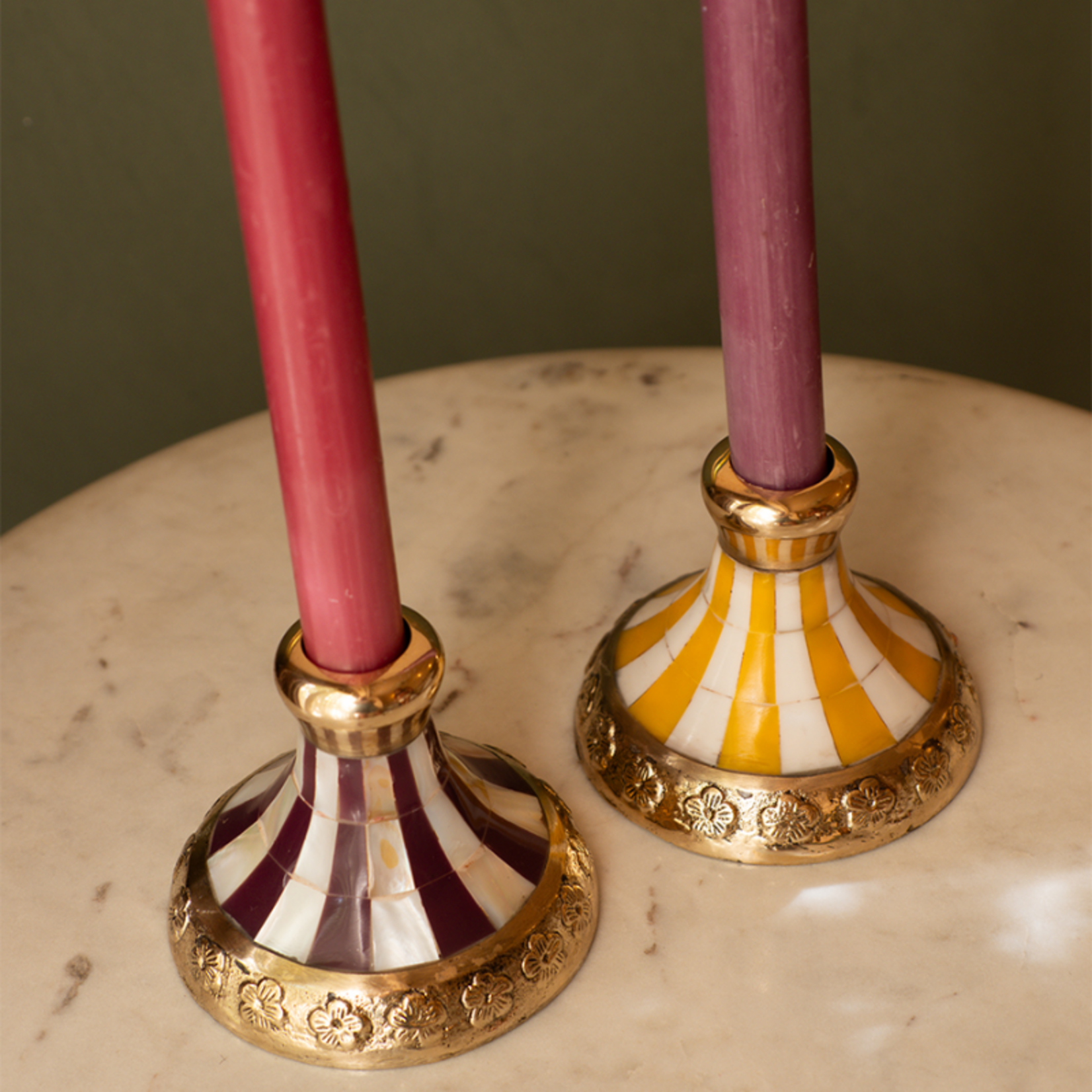 Doing Goods Doing Goods - Sanya Striped - Kandelaar - Geel