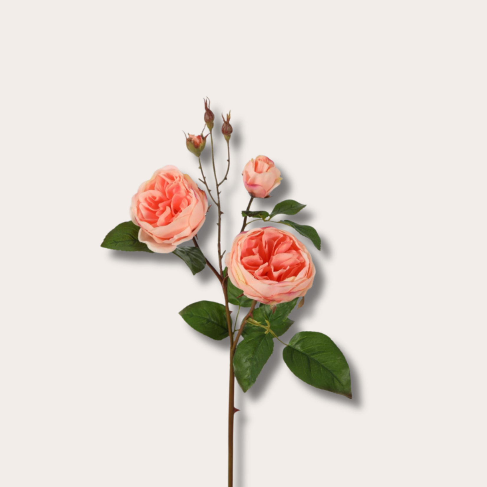 Zijden bloem - Trosroos Spray - Roze