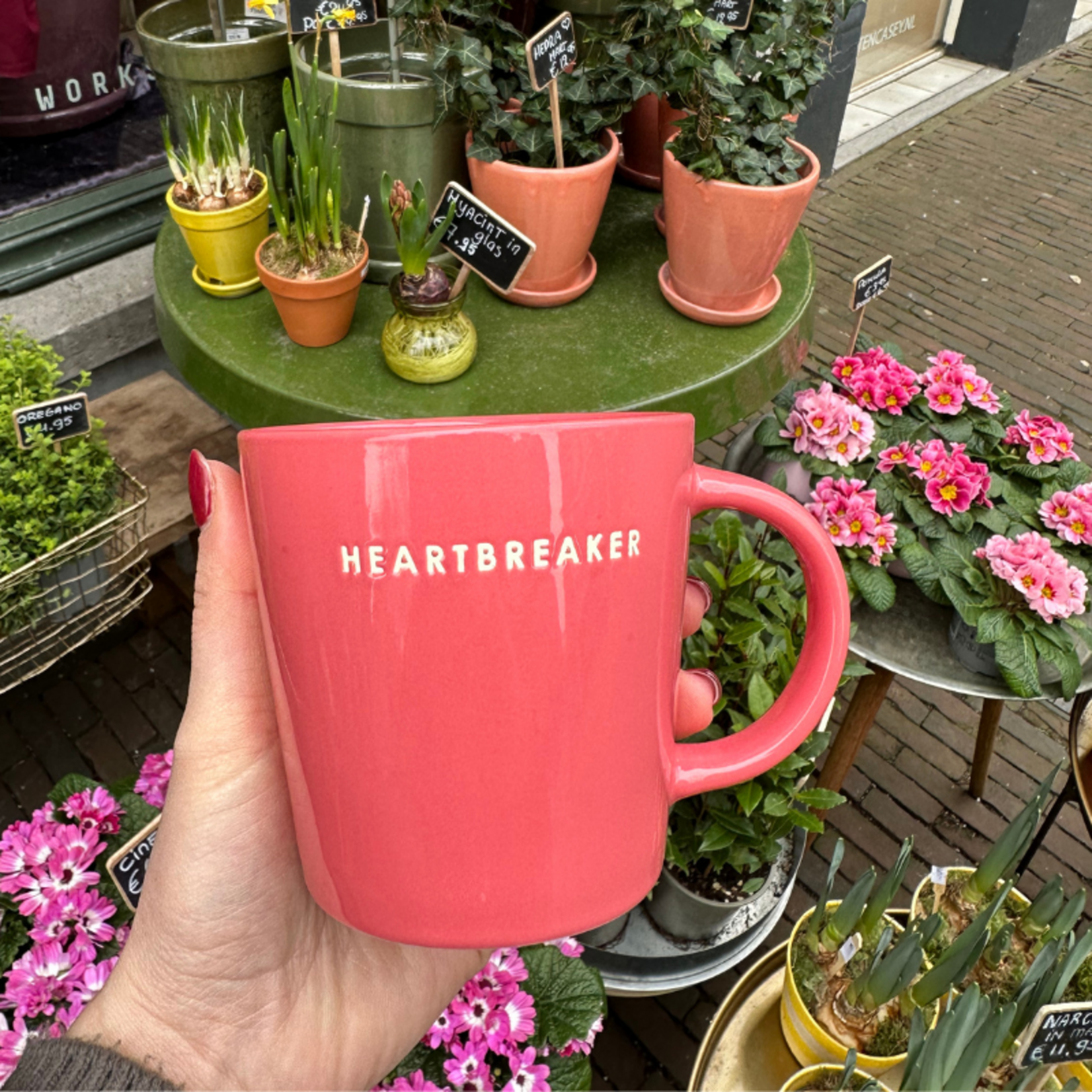 Vondels Tea mug - Heartbreaker - Koraal