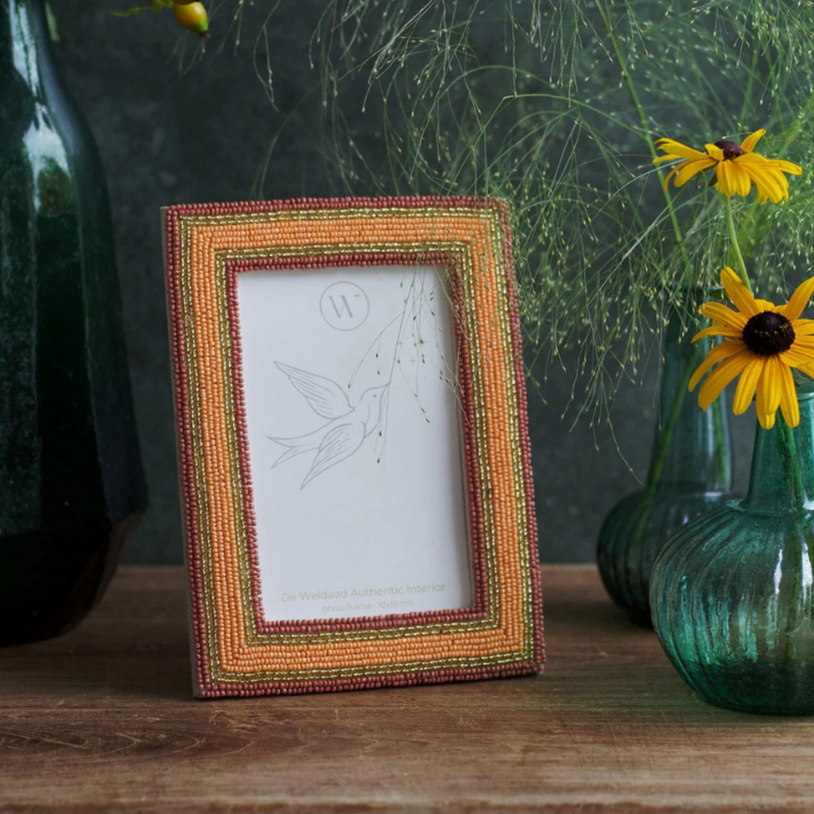 Fotolijst - Kralen - zalmroze