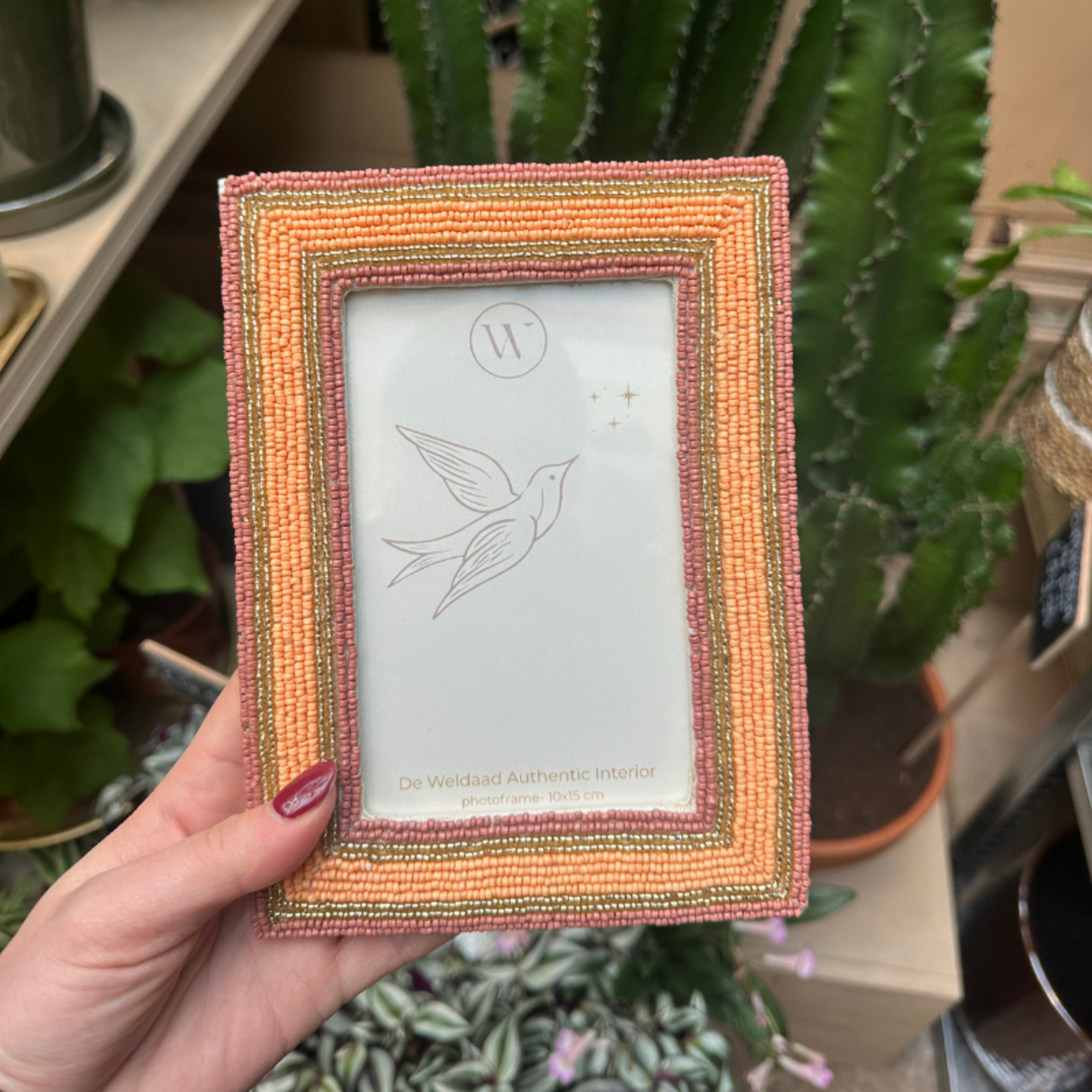 Fotolijst - Kralen - zalmroze