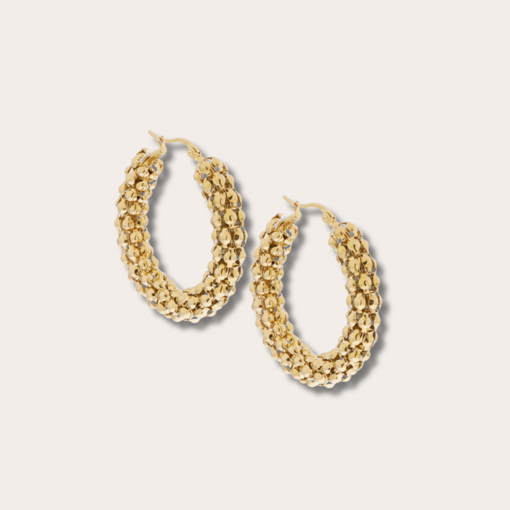 Vergulde oorringen geometrisch large (5cm)