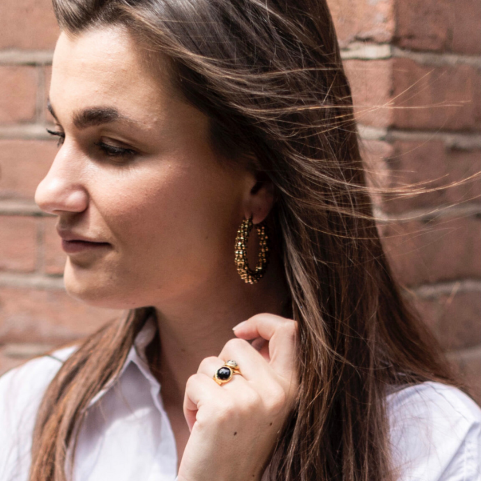 Vergulde oorringen geometrisch large (5cm)