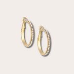 Vergulde oorringen met strass medium (2.9cm)