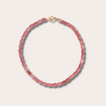 Gemstone ketting - warm roze