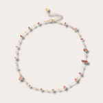 Fijn kort kettinkje met edelsteentjes