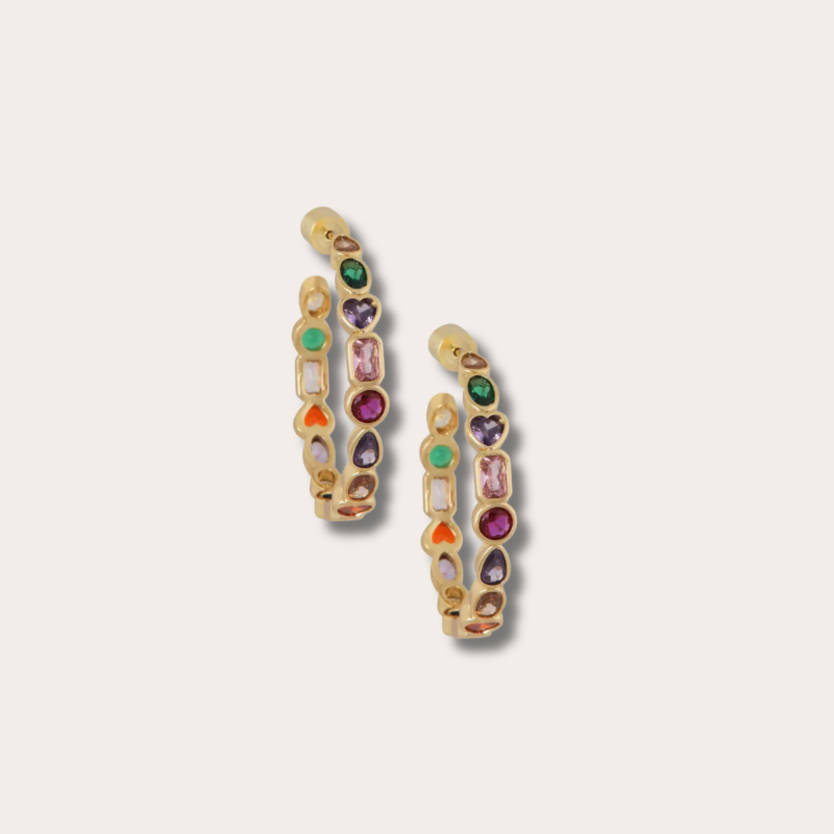 Ellen Beekmans Oorringen Strass Multicolor (3.5cm)