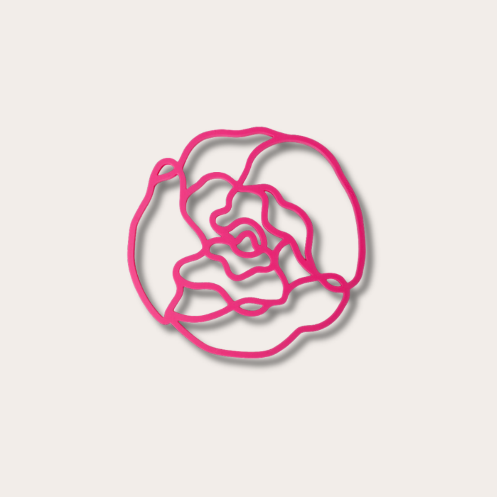 Bloemen onderzetter - Peony Dark Pink