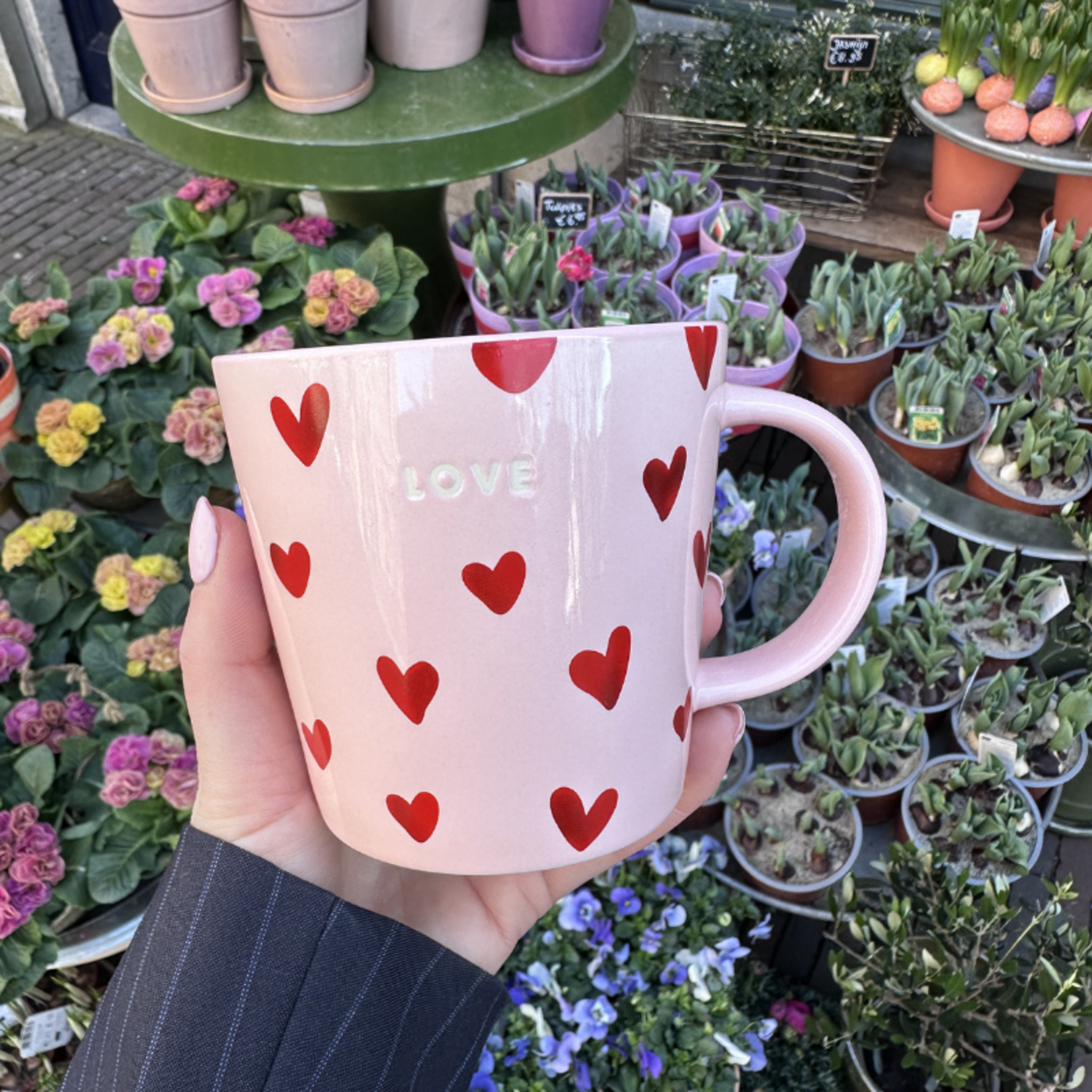 Vondels Tea mug - Love - roze