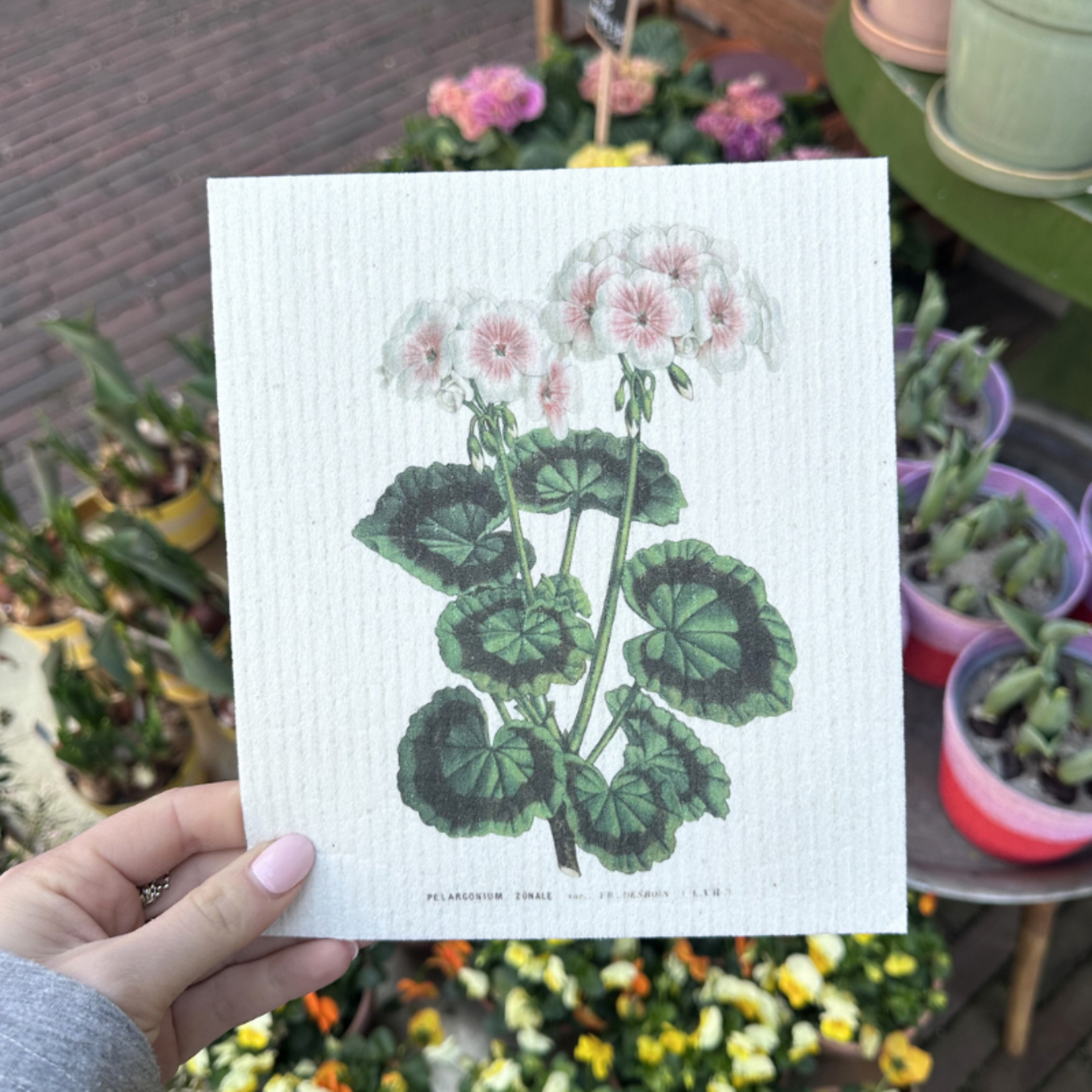 Vaatdoek - Geranium - Wit