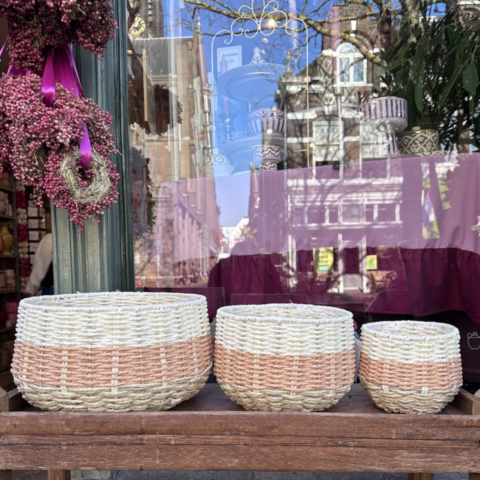 Mand Riet - Wit/zalm