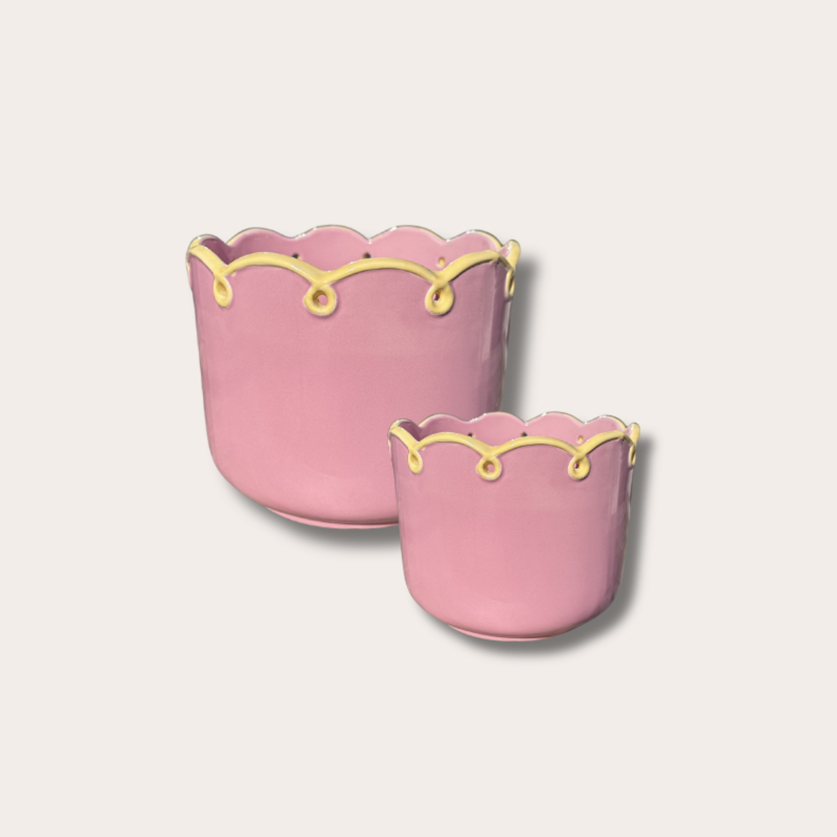 Pot ruffle - Roze/geel