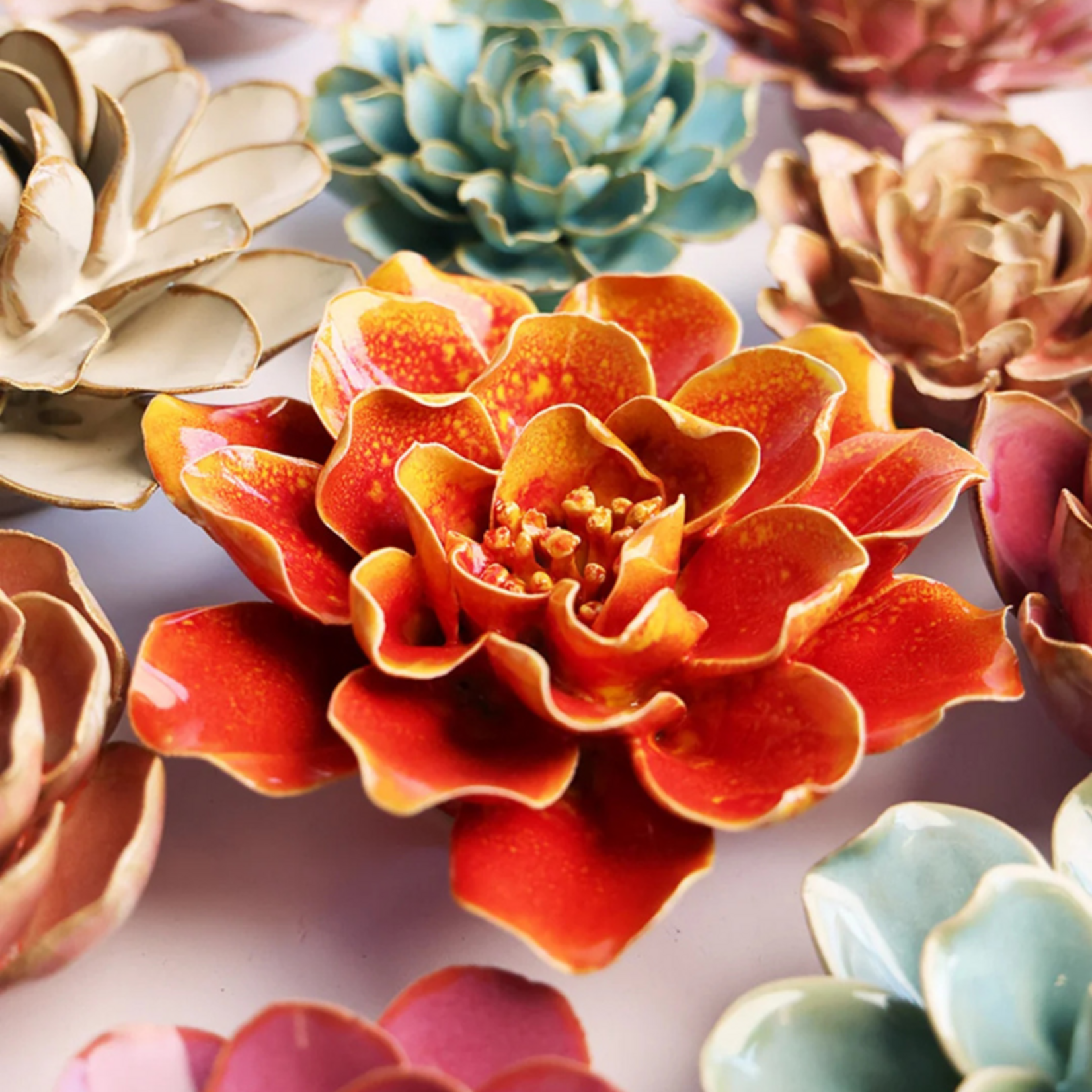 Keramieken bloem - Coreopsis - Oranje