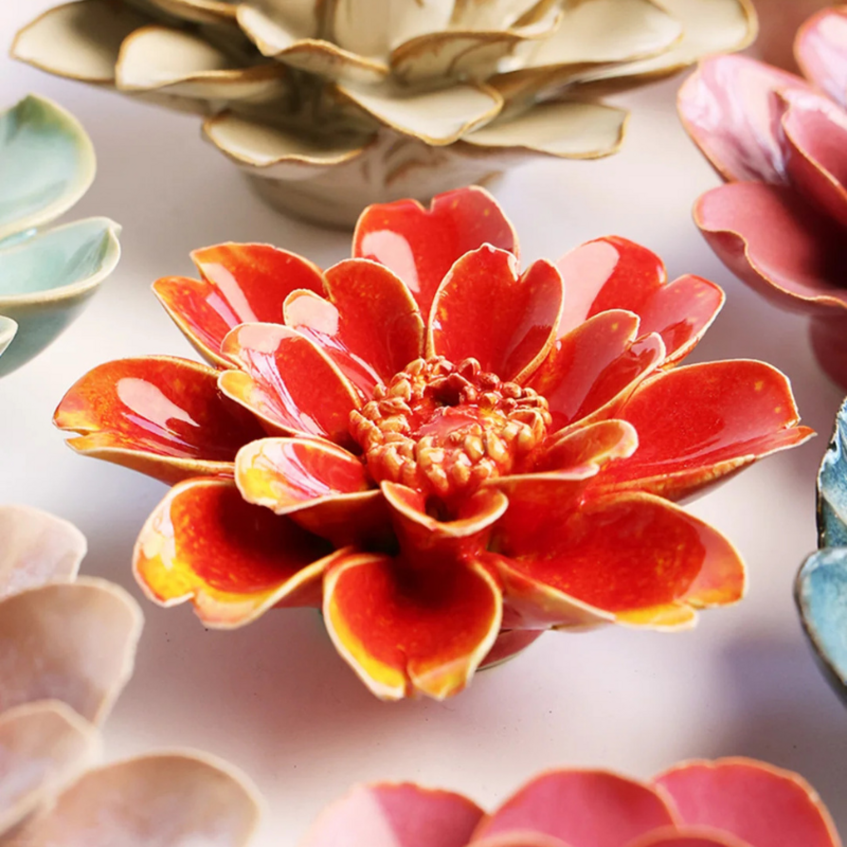 Keramieken bloem - Daisy - Oranje