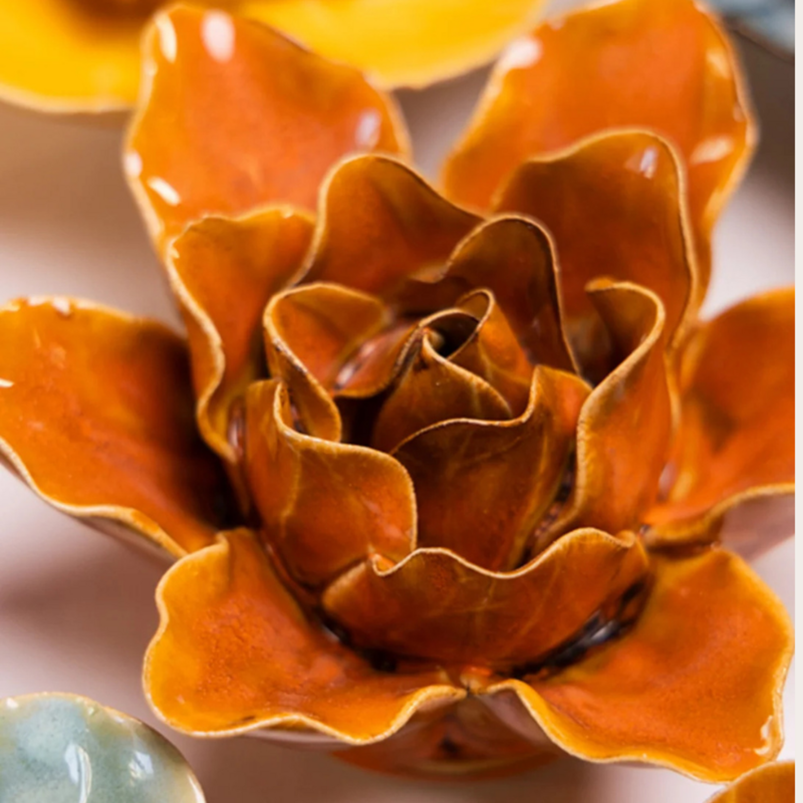 Keramieken bloem - Lelie - Oranje