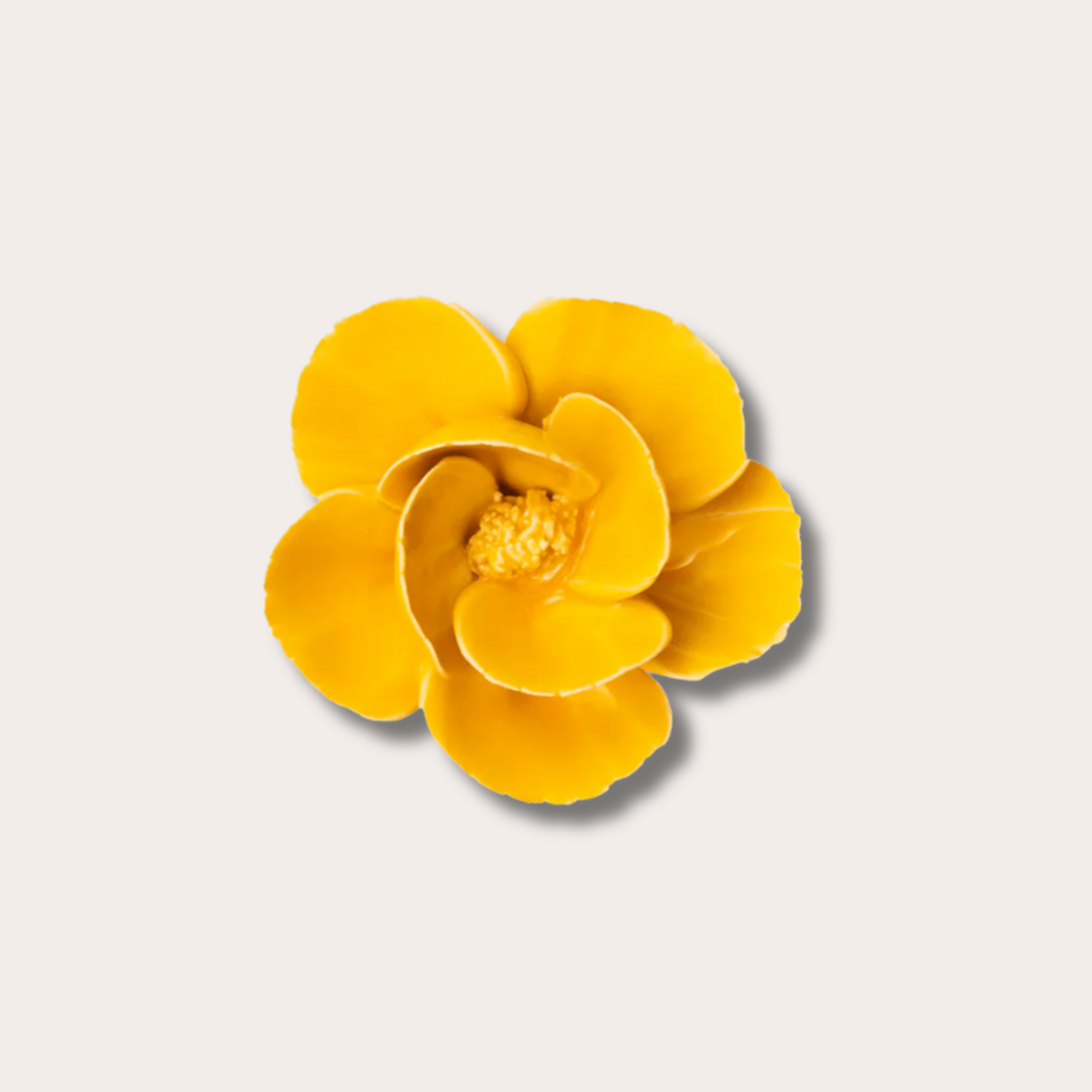 Keramieken bloem - Klaproos - Geel