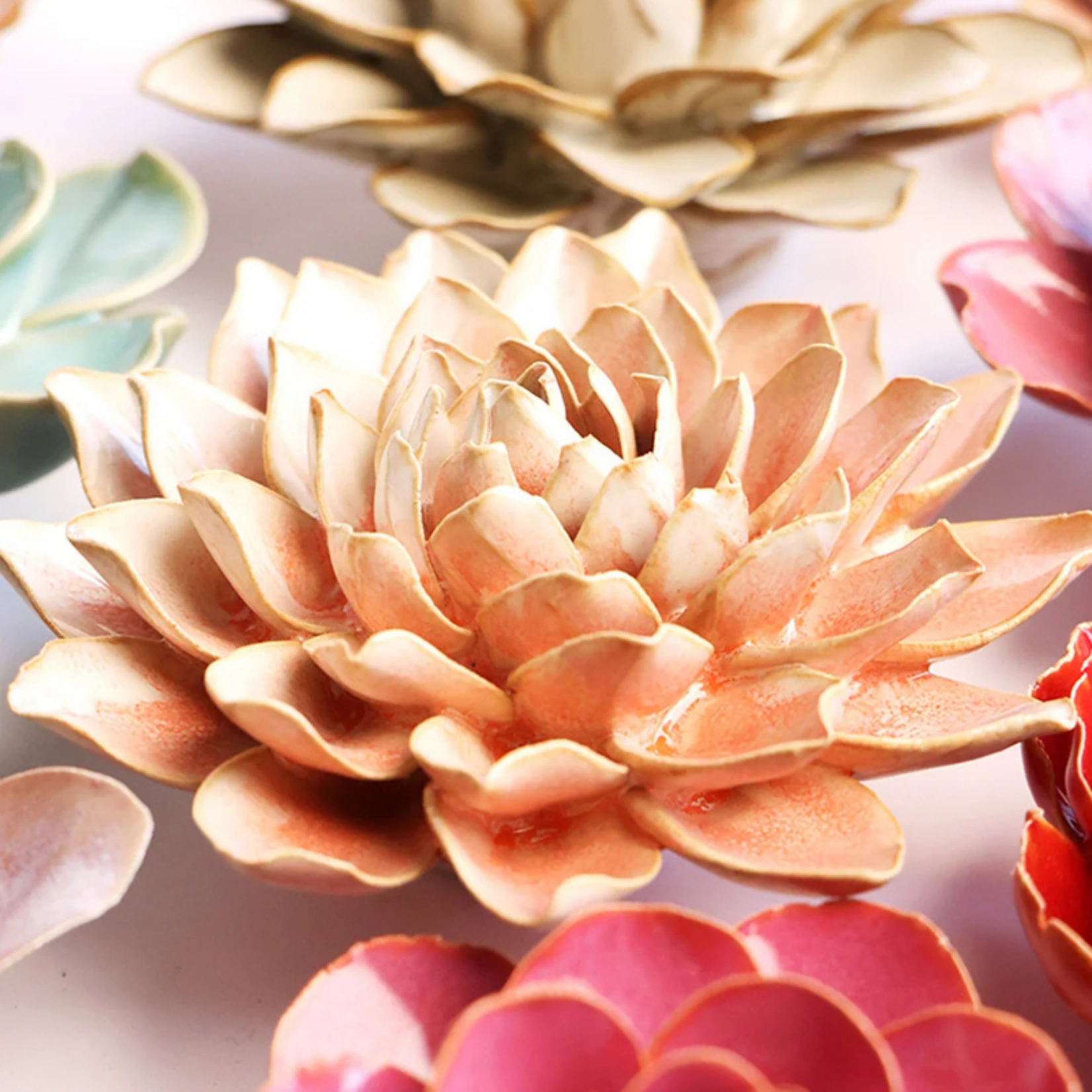 Keramieken bloem - Azalea - Perzikroze